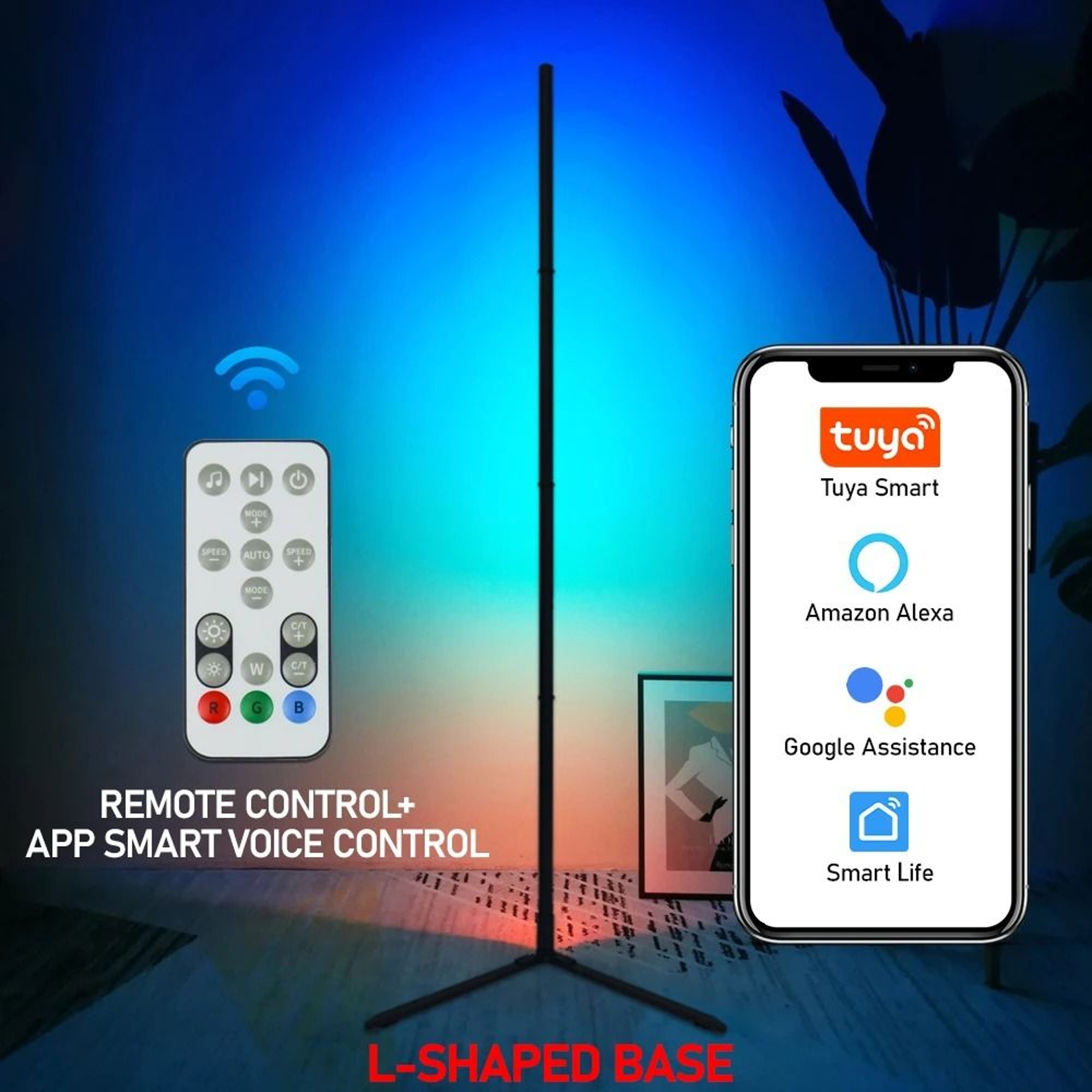 Smart RGBIC Floor Lamp With Tuya App Remote And Music Sync 3