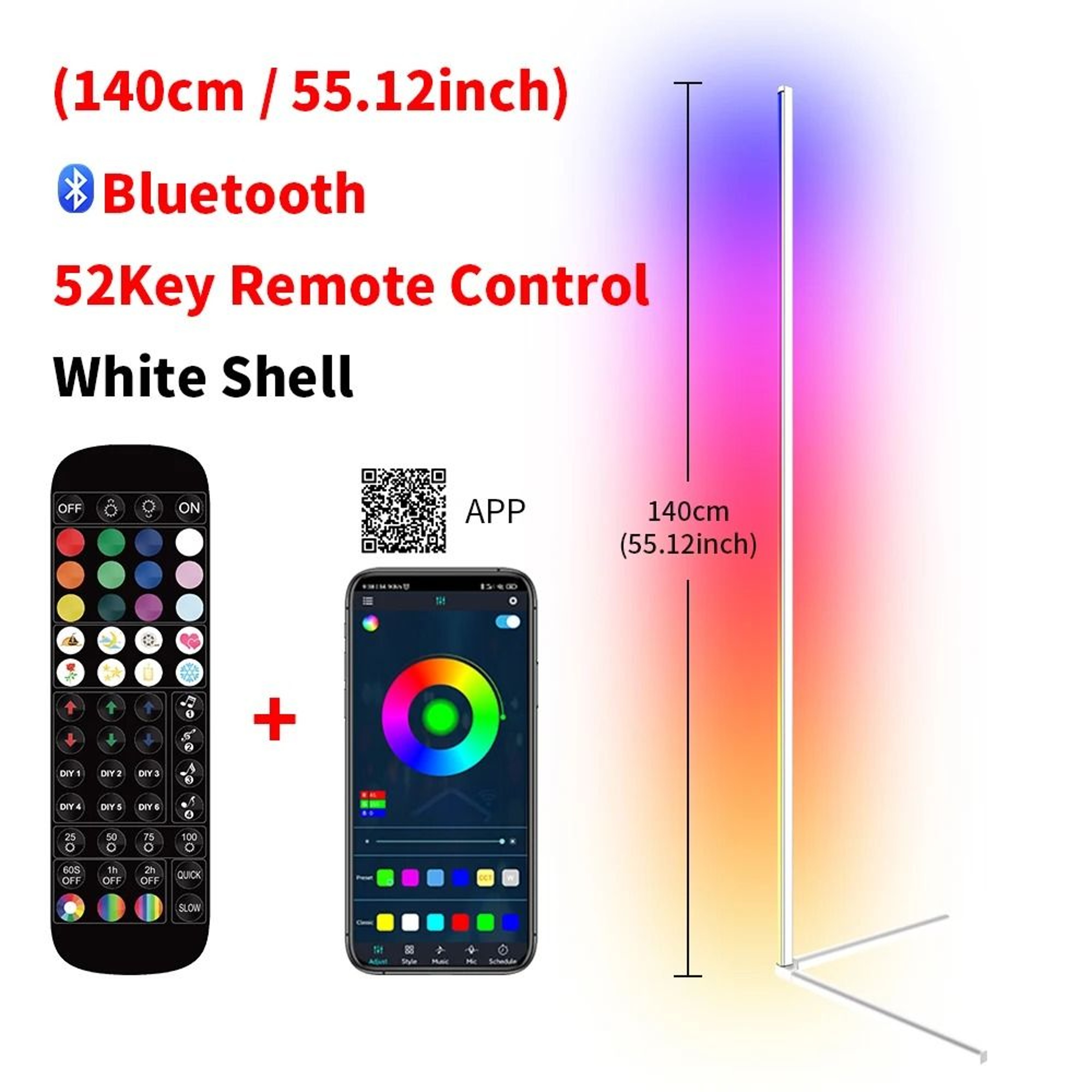 Smart RGB Corner Floor Lamp With App Control For Relaxing Nordic Ambience 3