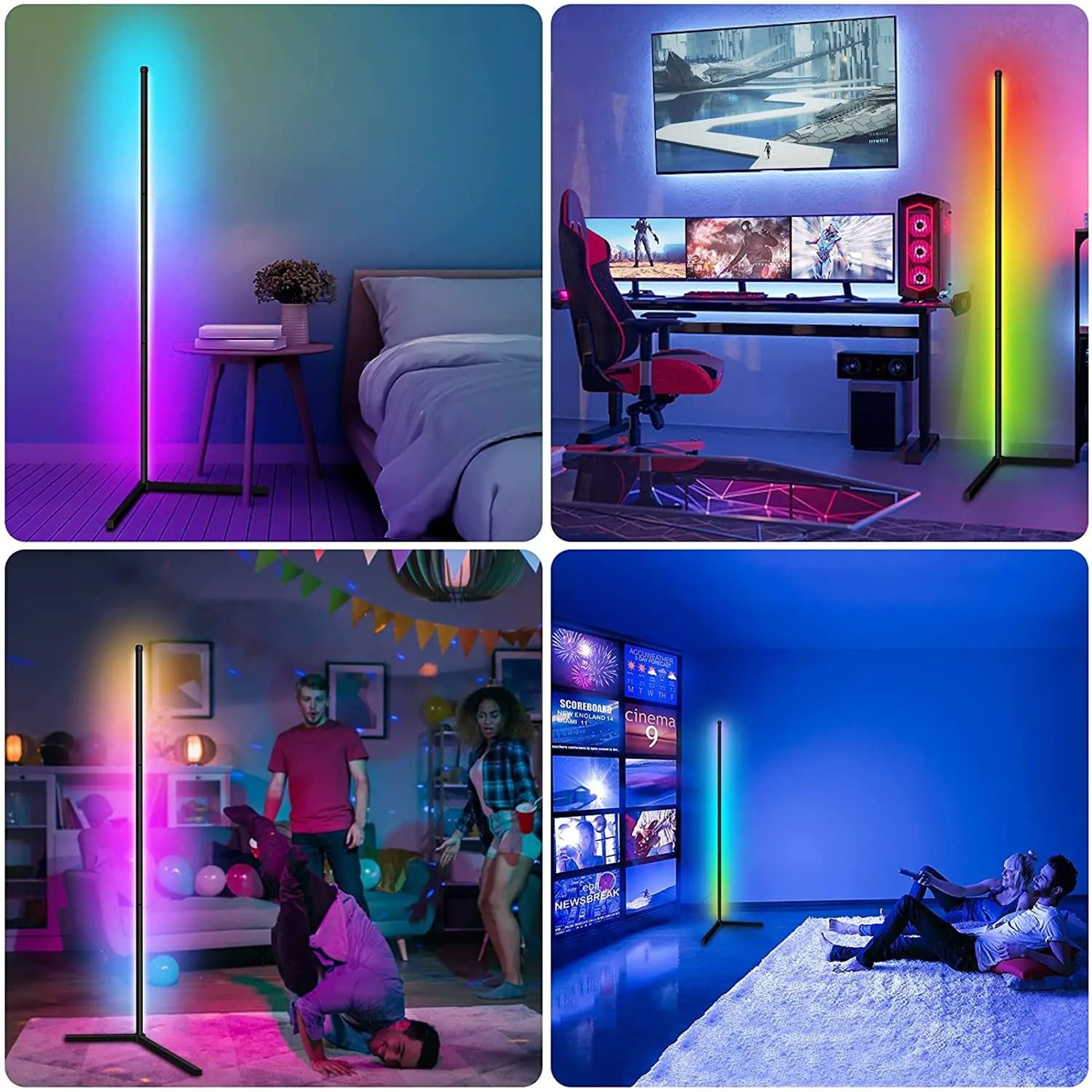 Smart RGB Corner Floor Lamp With App Control For Relaxing Nordic Ambience 5