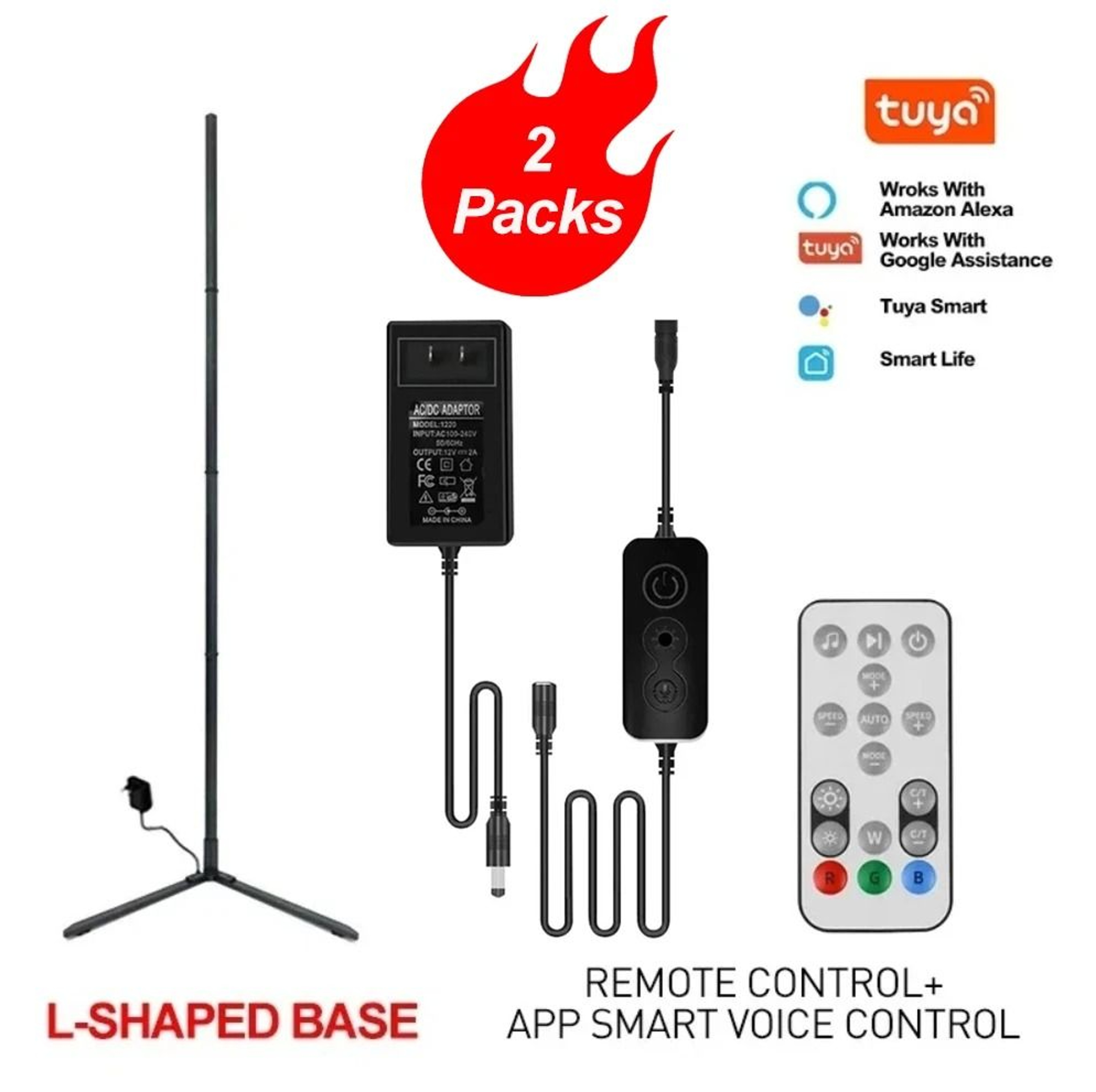 Smart RGB Corner Floor Lamp Pair With App And Remote Control 4