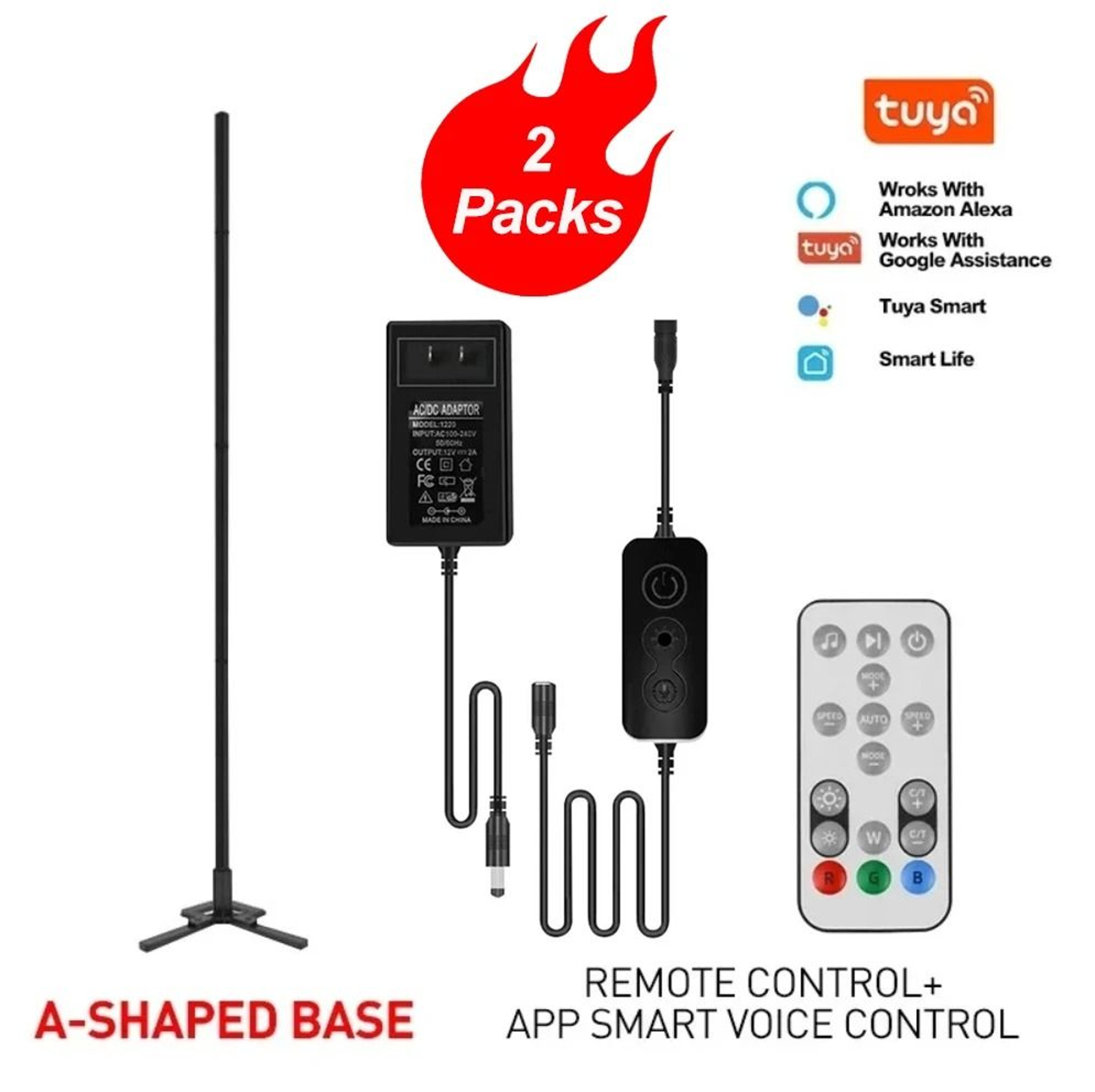 Smart RGB Corner Floor Lamp Pair With App And Remote Control 3
