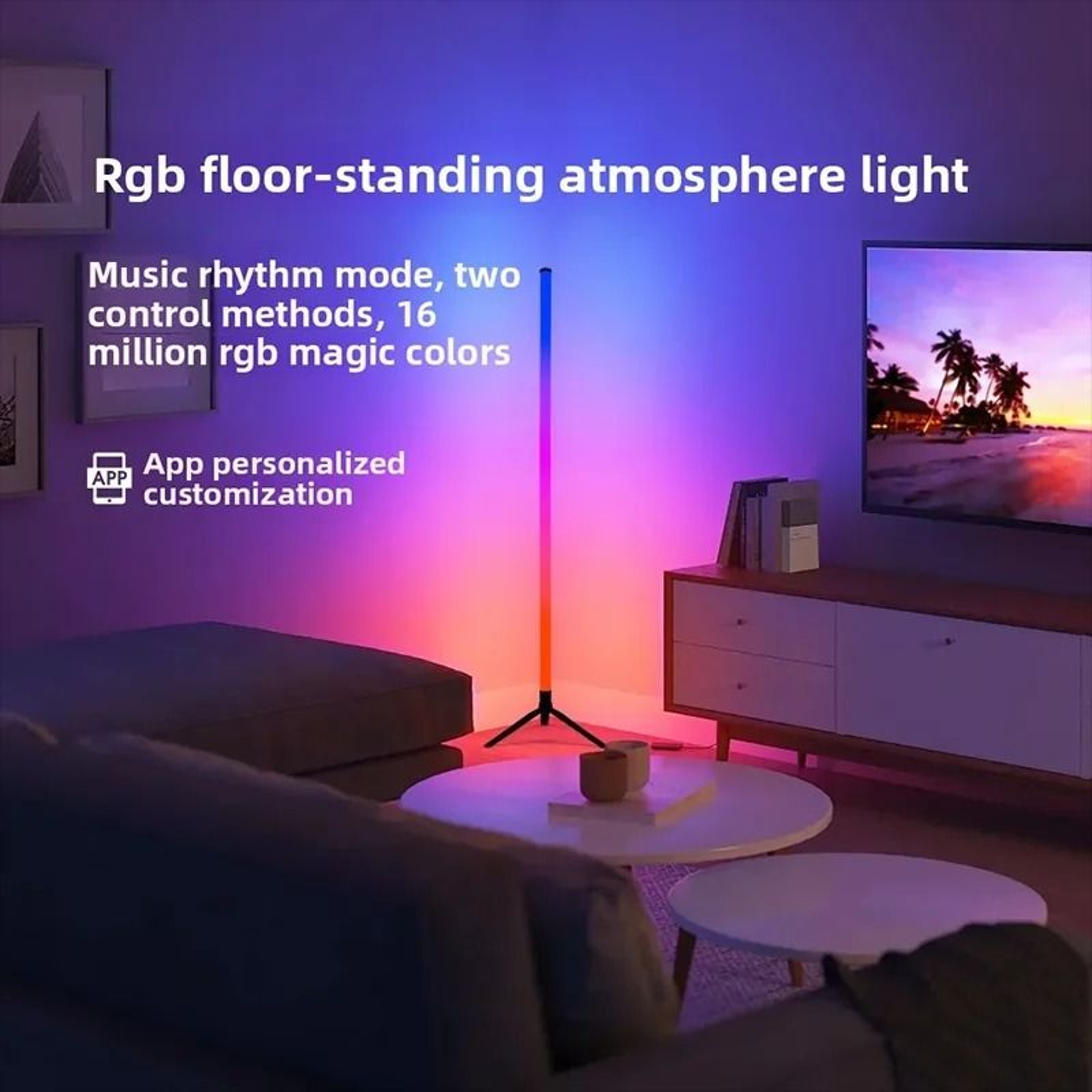 LumiVibe 103CM Smart RGB Corner Floor Lamp 6