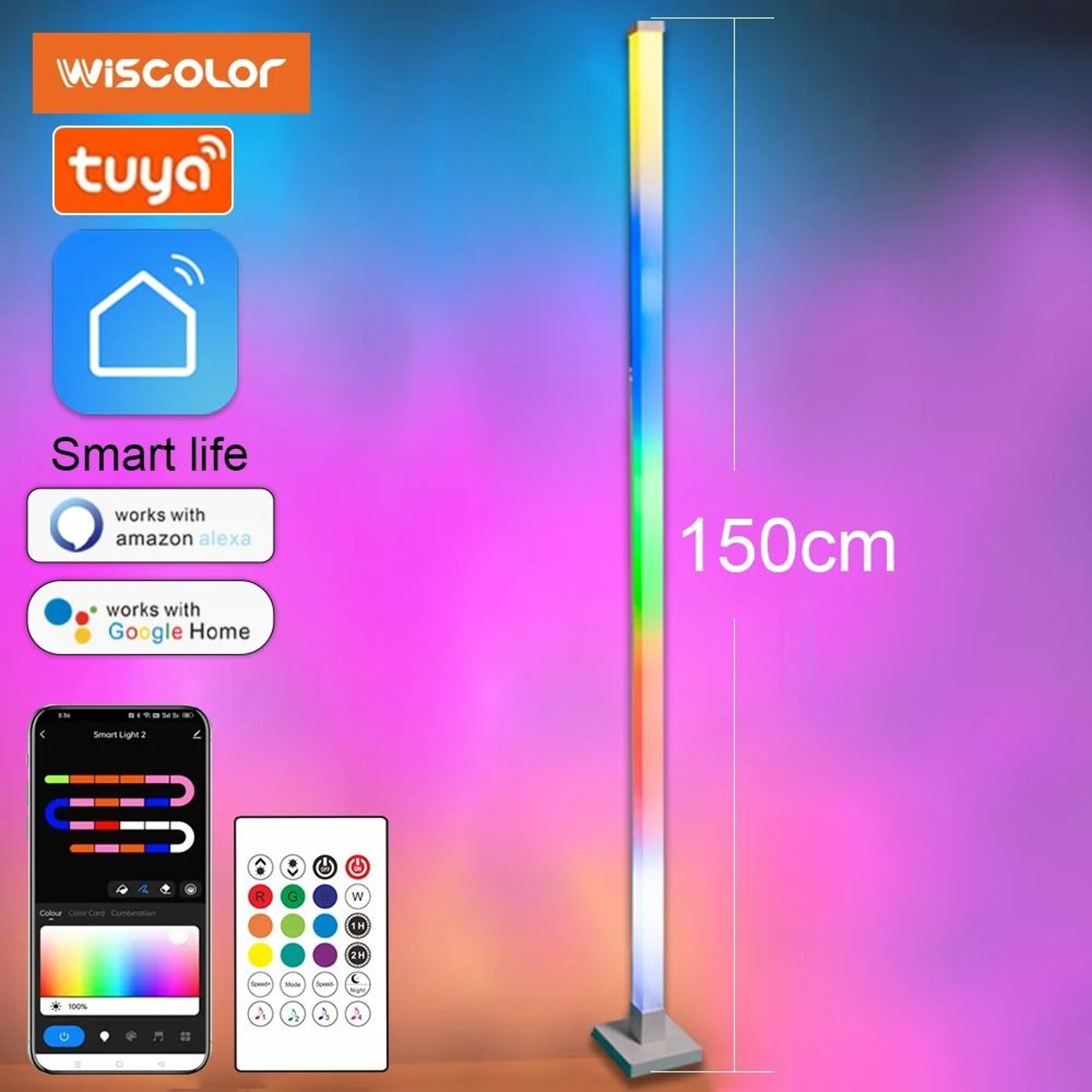 Wiscolor Smart RGB Corner Floor Lamp 1