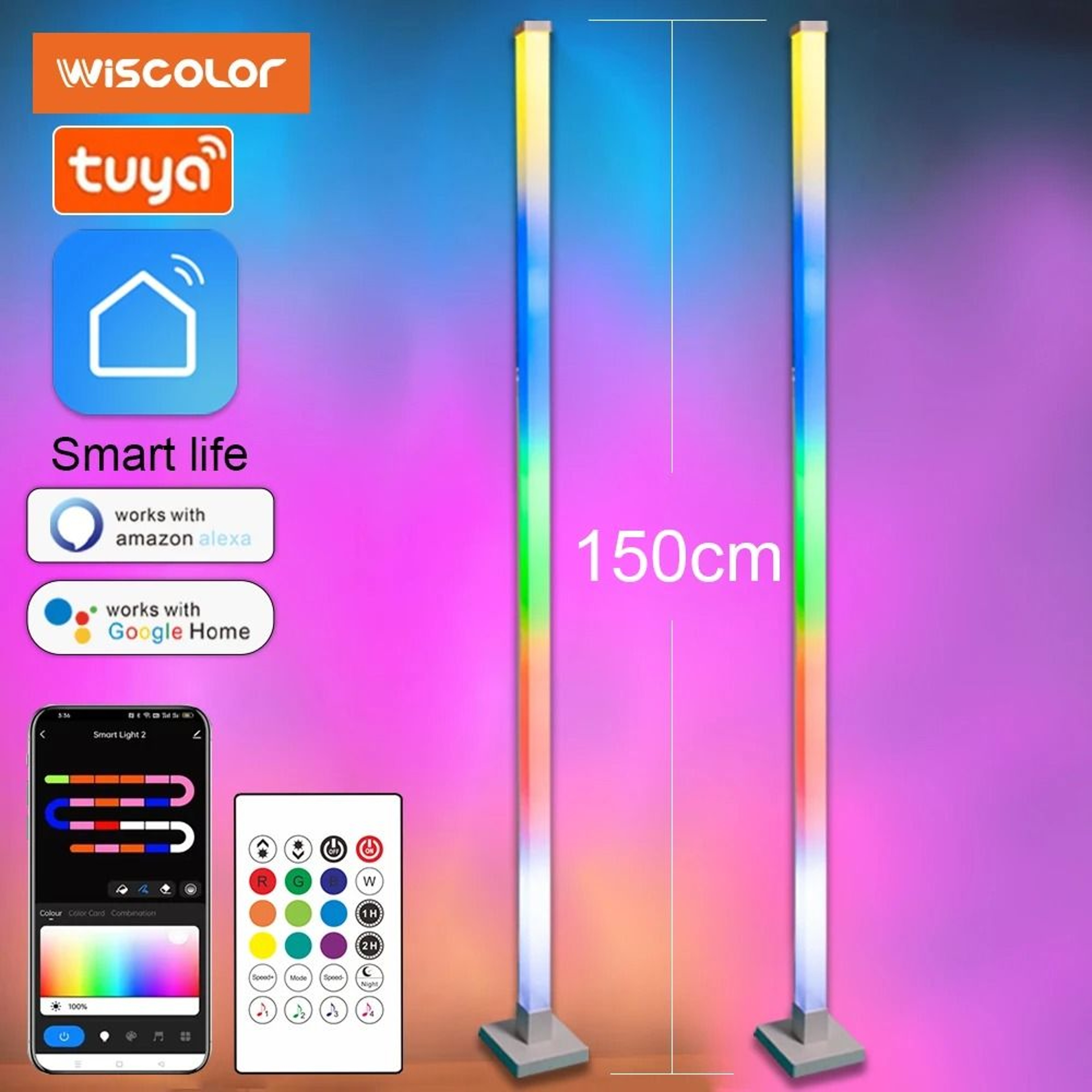 Wiscolor Smart RGB Corner Floor Lamp 2