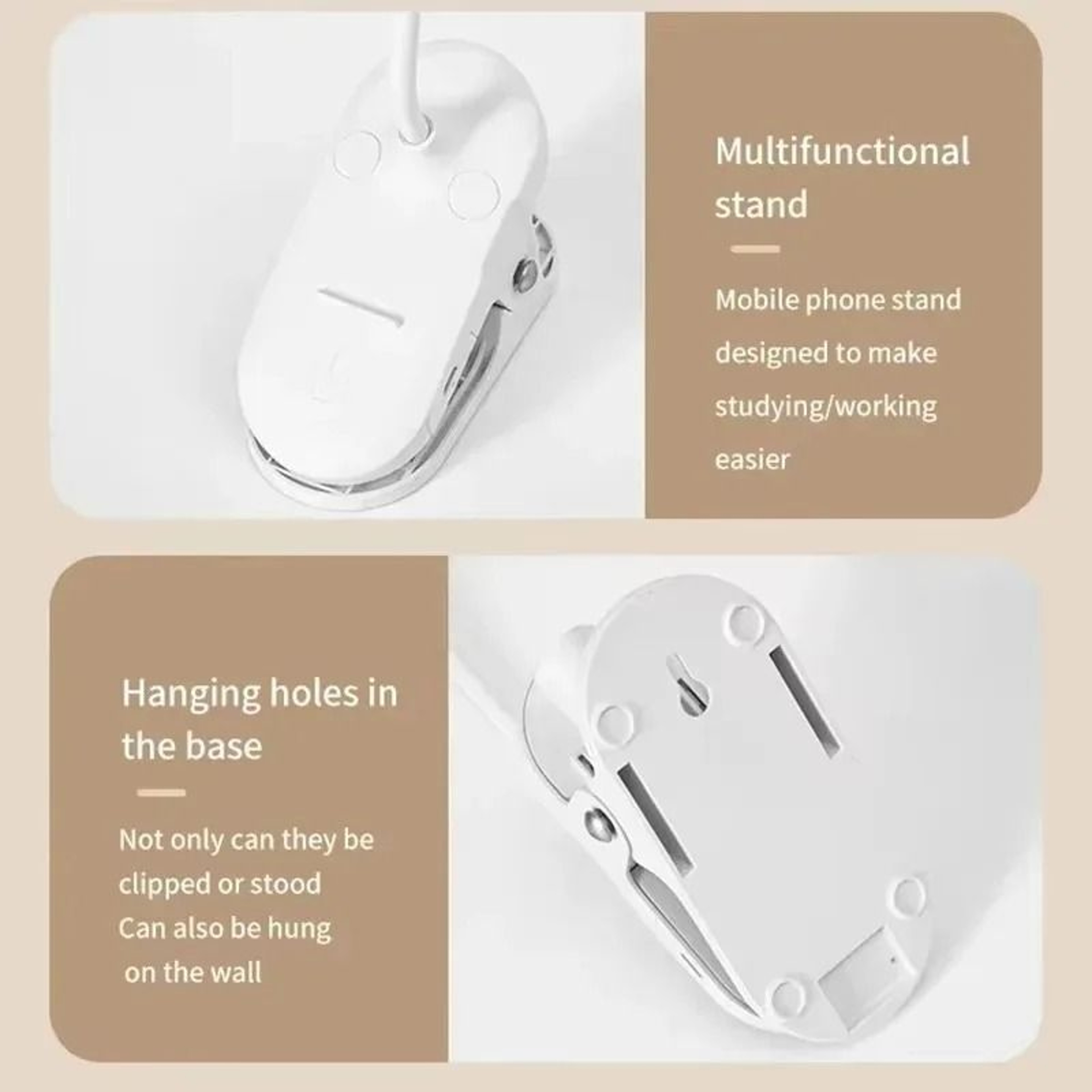 LumiFlex Rechargeable Folding Clamp Desk Lamp With Touch Dimming Reading Light 5