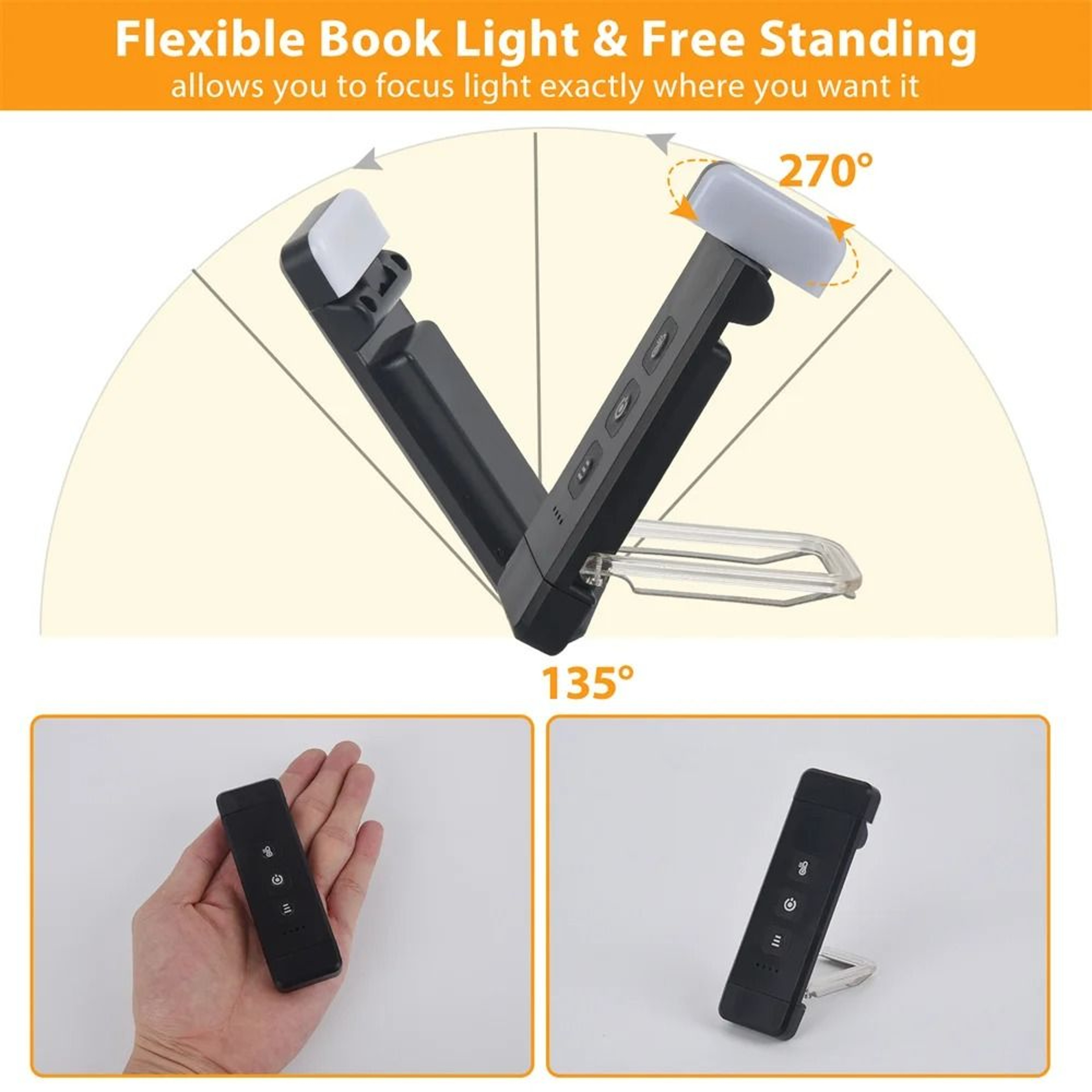 LumiRead Rechargeable Clip On Bookmark Light With Timer For Bedtime Reading 5