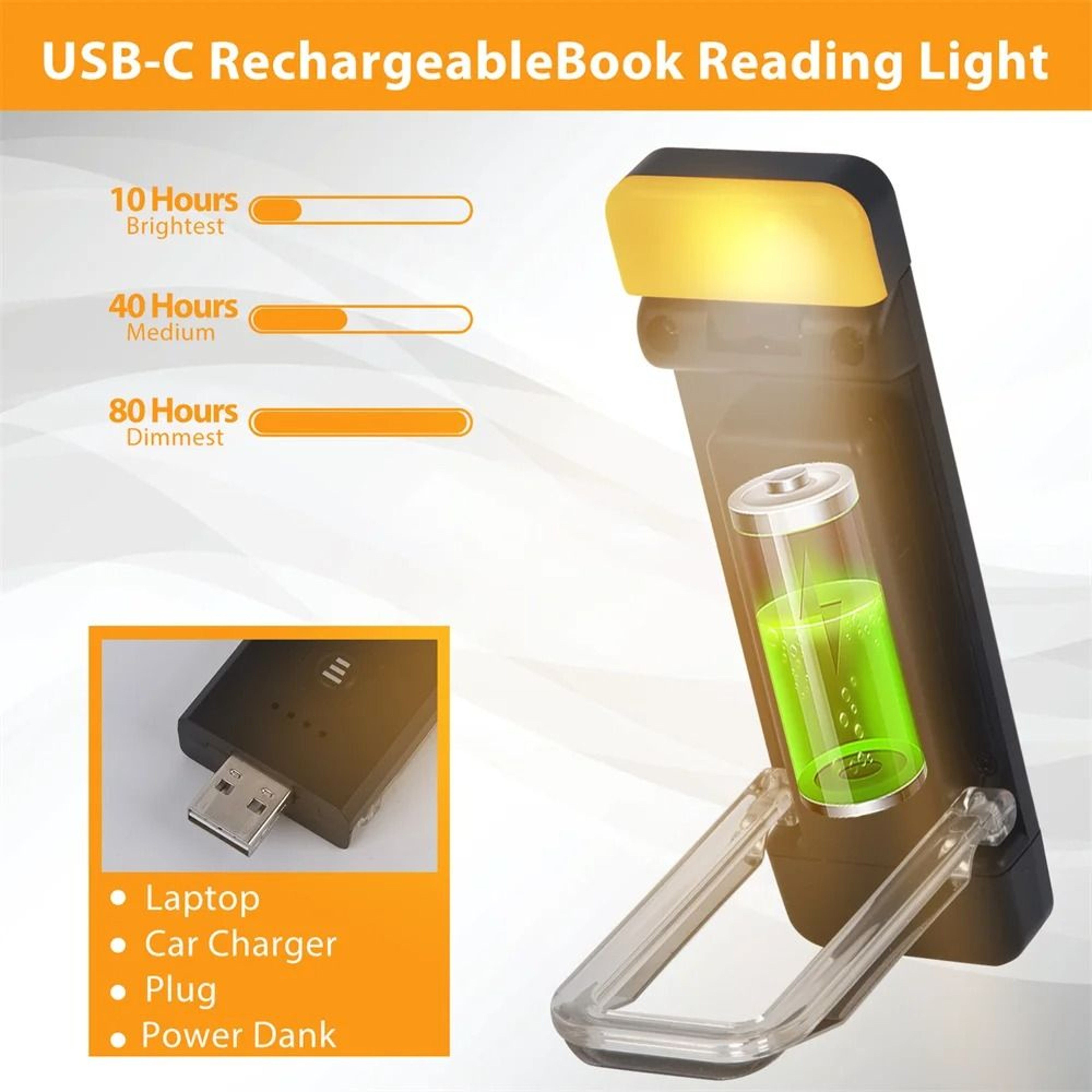 LumiRead Rechargeable Clip On Bookmark Light With Timer For Bedtime Reading 8