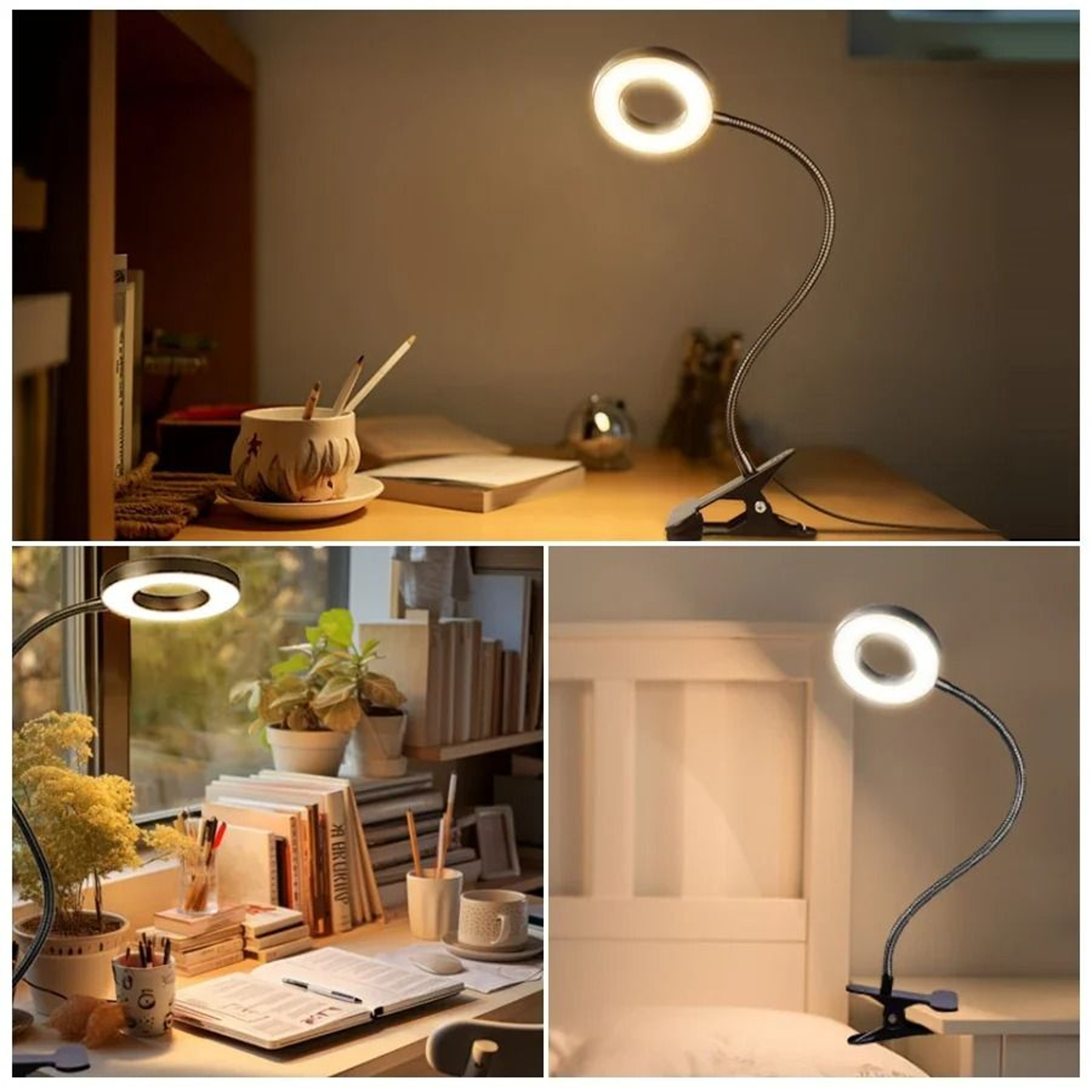 Rechargeable Clip On Gooseneck Desk Lamp For Reading And Plant Care 7