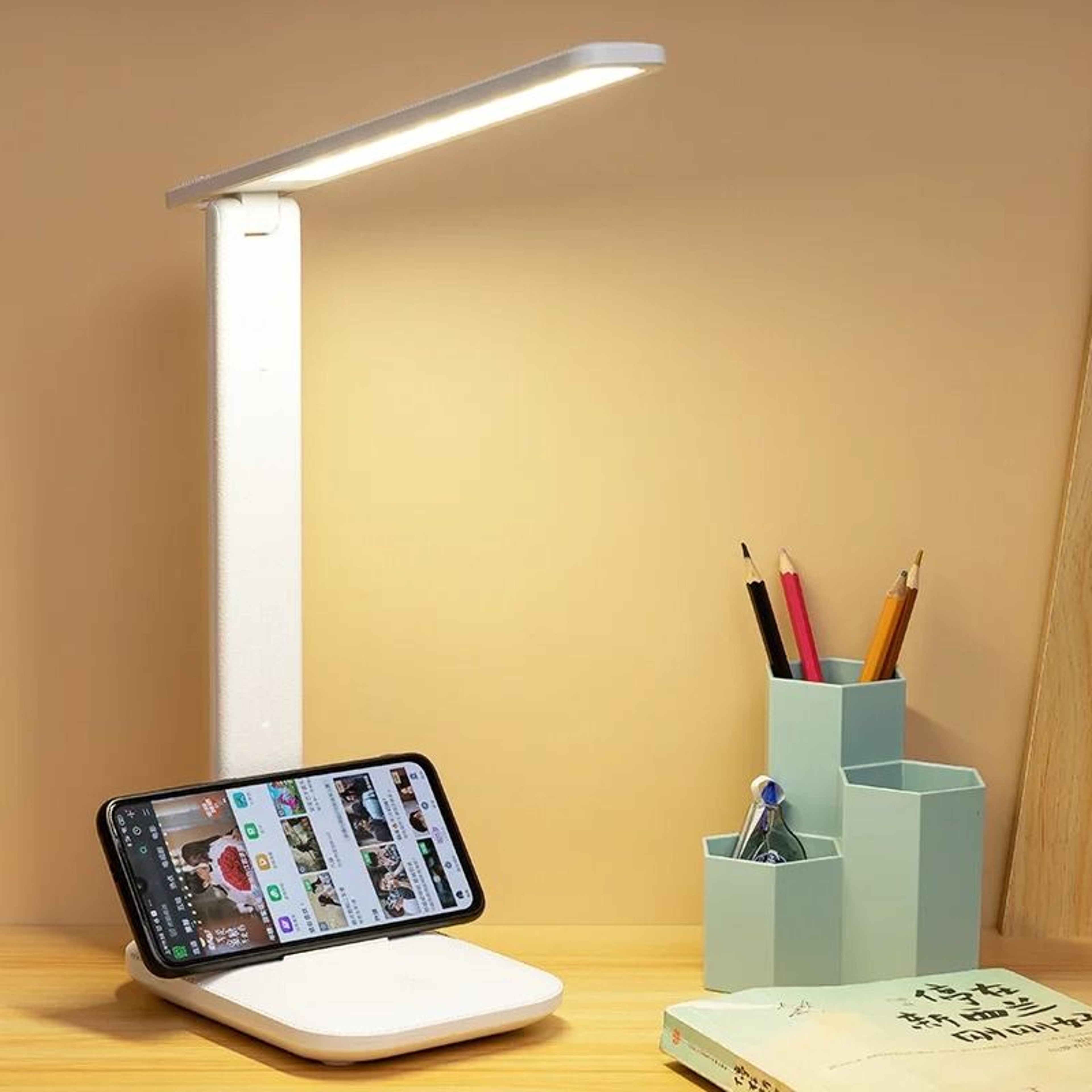 Rechargeable Touch Desk Lamp With Dimmable Eye Comfort Reading Light Design 6