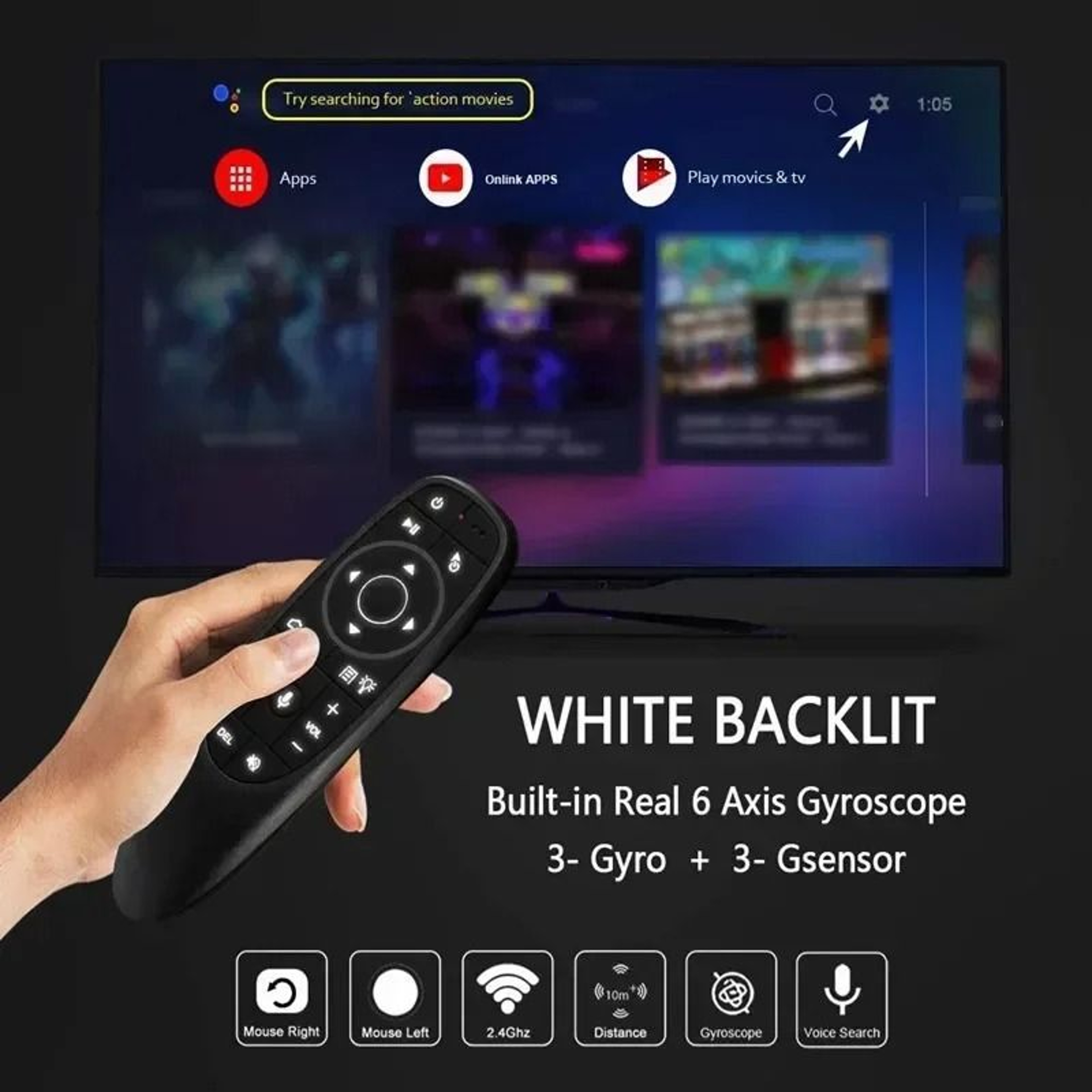 G10S Wireless Voice Air Mouse Remote For Android TV Boxes 4