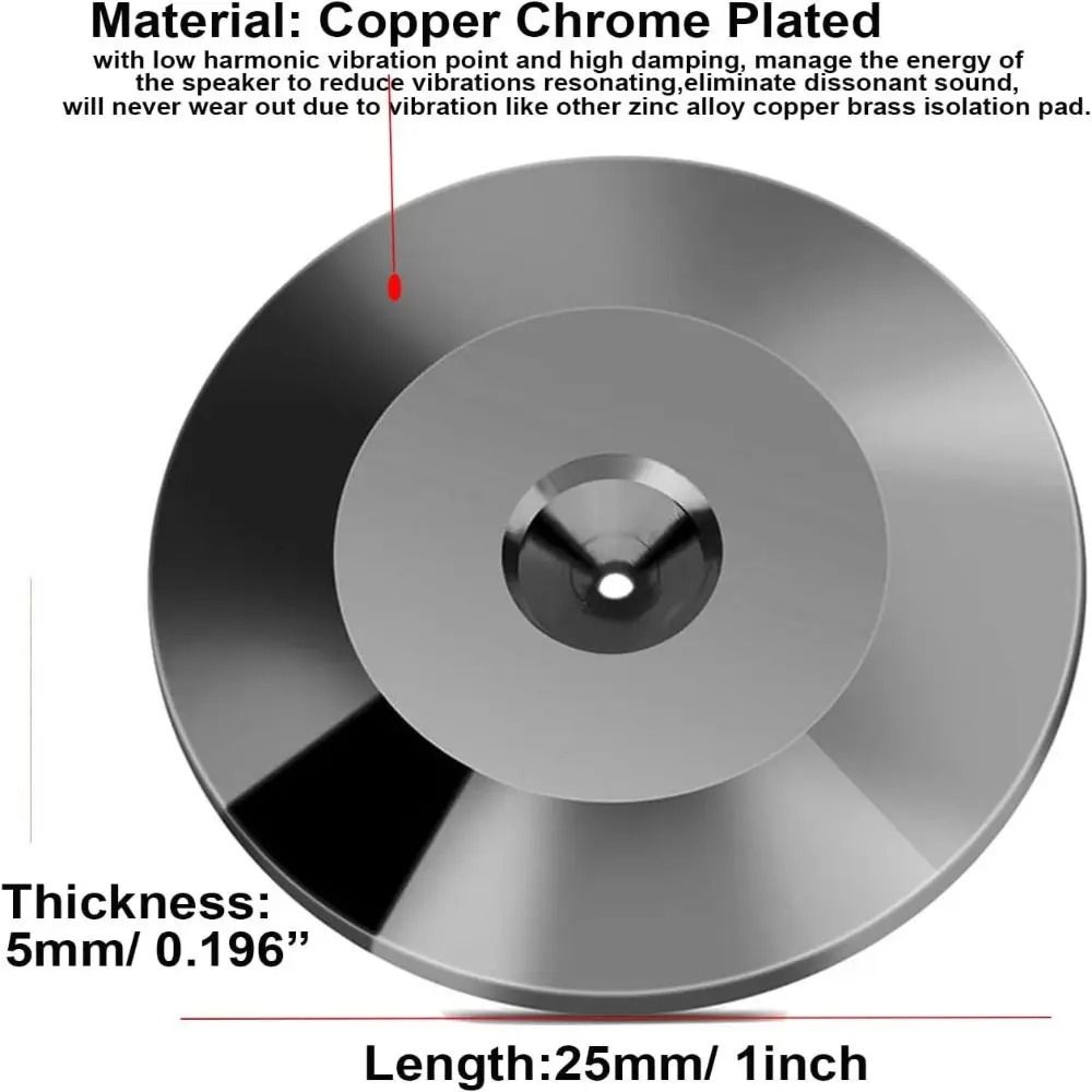 Gold Copper Speaker Isolation Feet Pads 25MM By 5MM 4