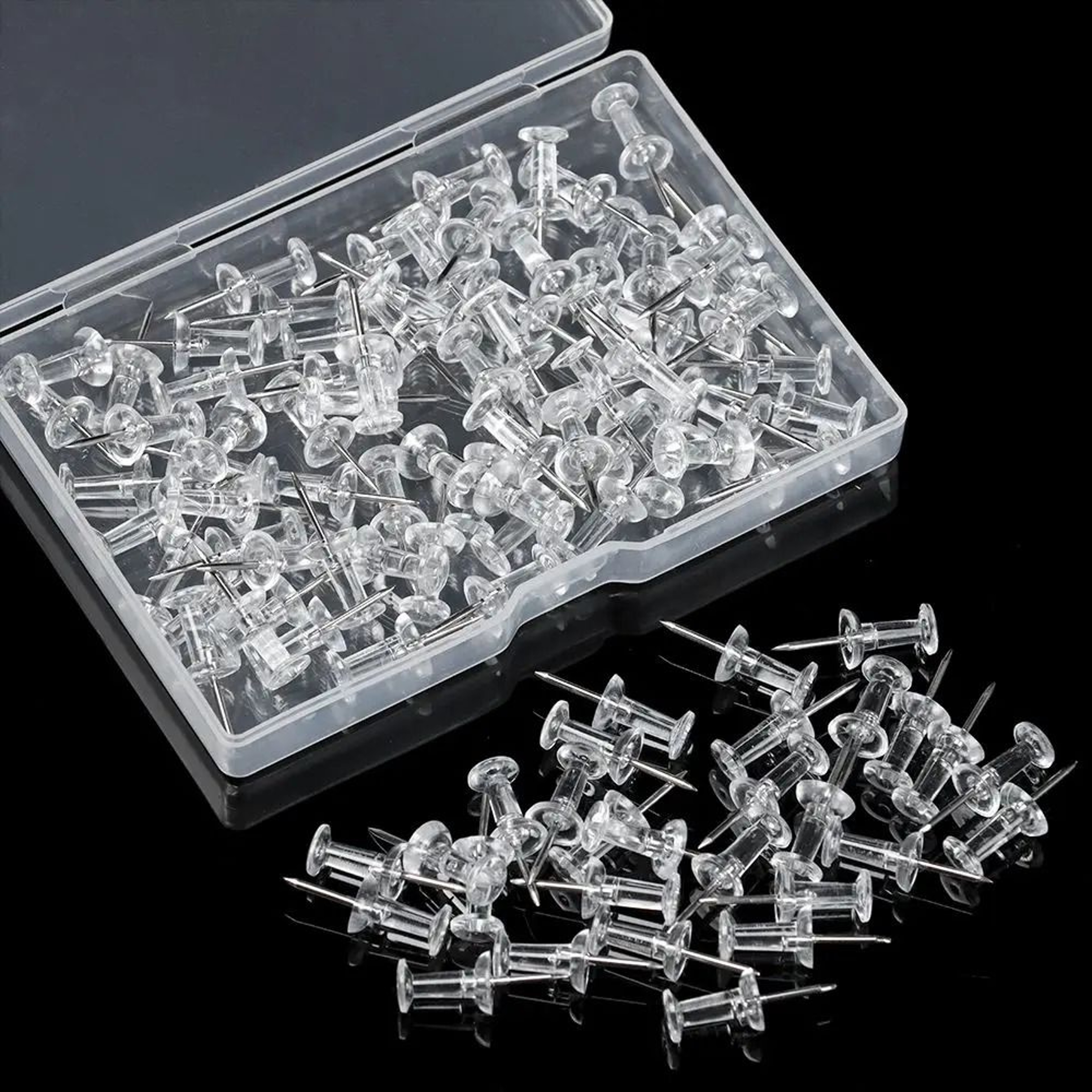 100 Piece Clear Push Pins For Office School And Cork Boards 5