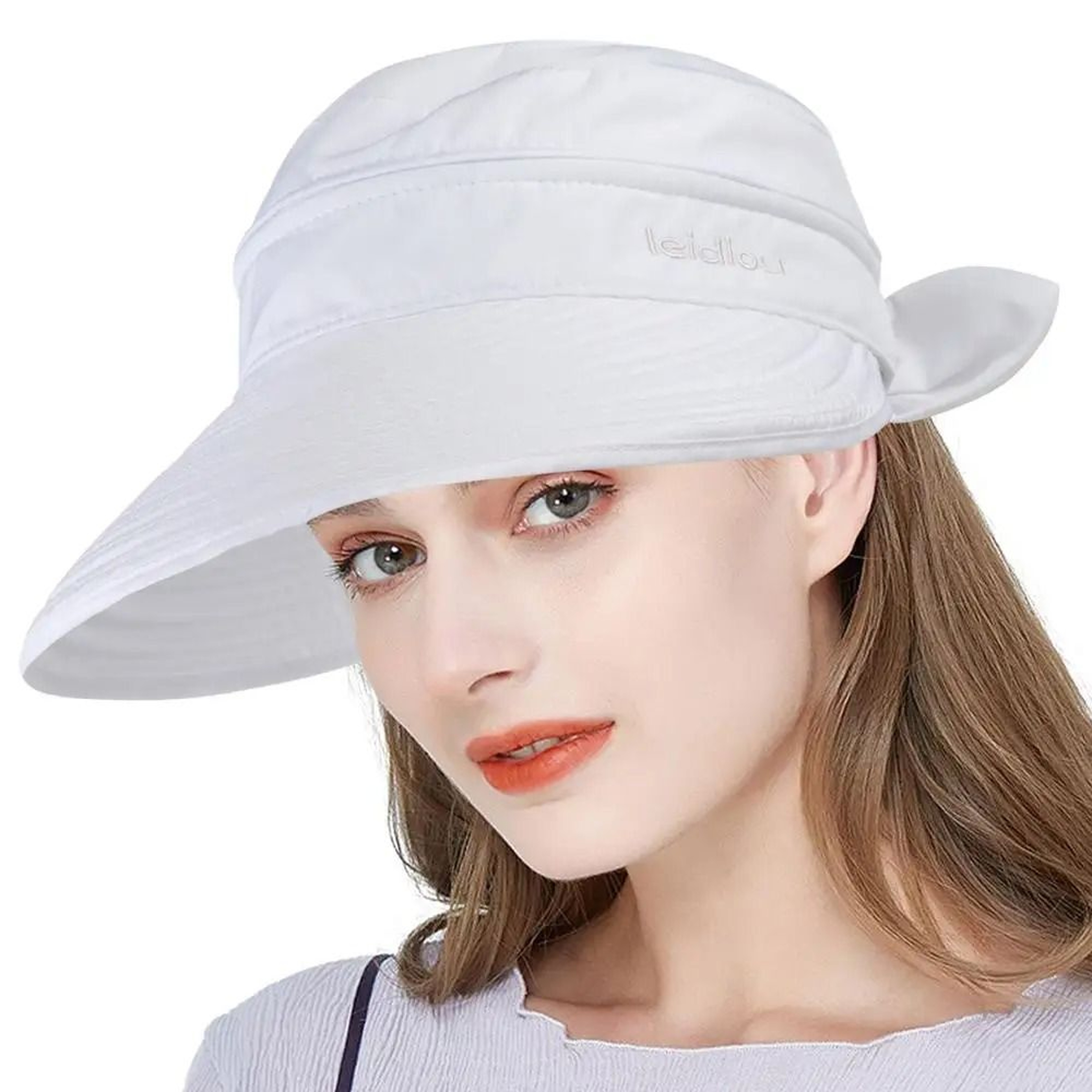 Womens Wide Brim Foldable Sun Visor Hat 1