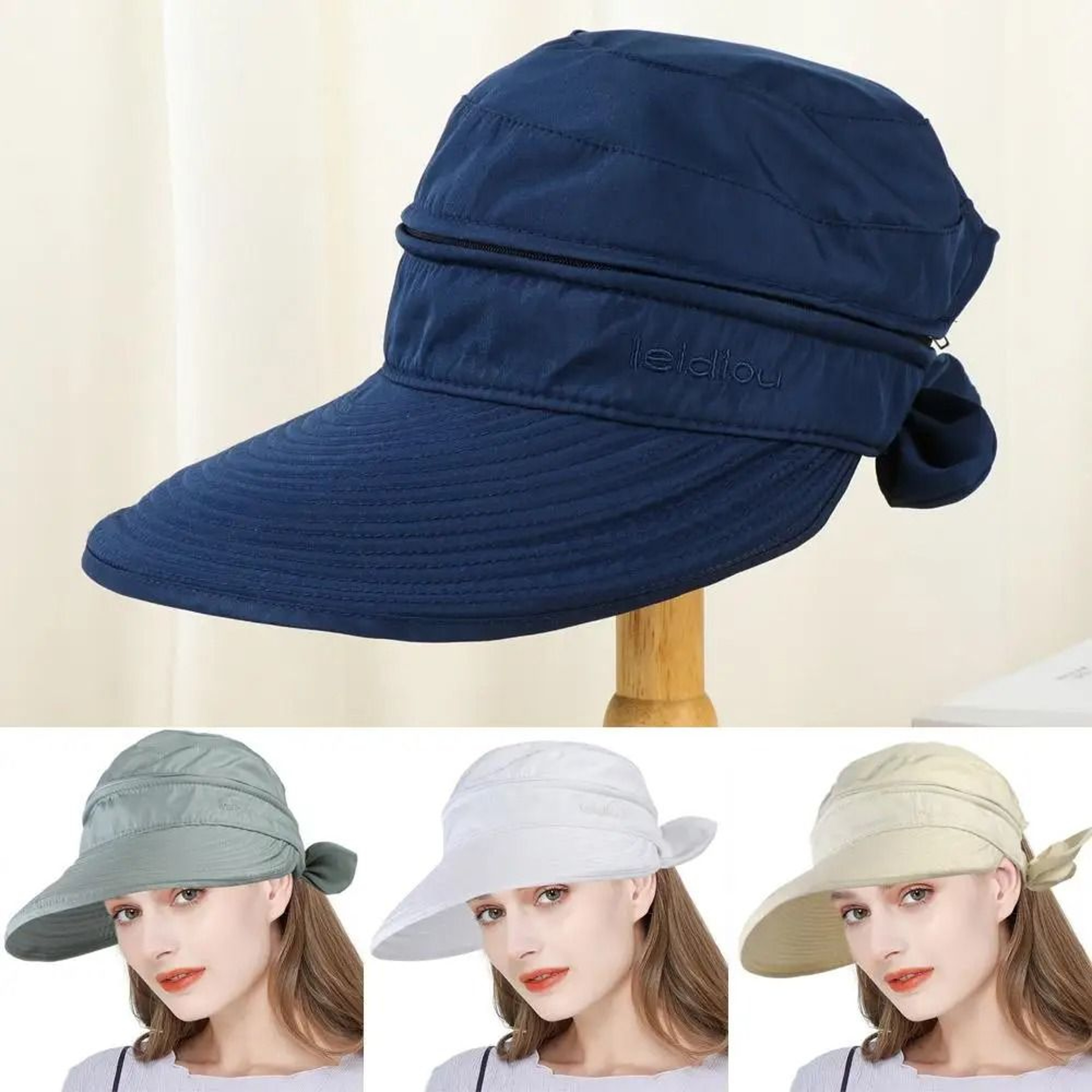 Womens Wide Brim Foldable Sun Visor Hat 8