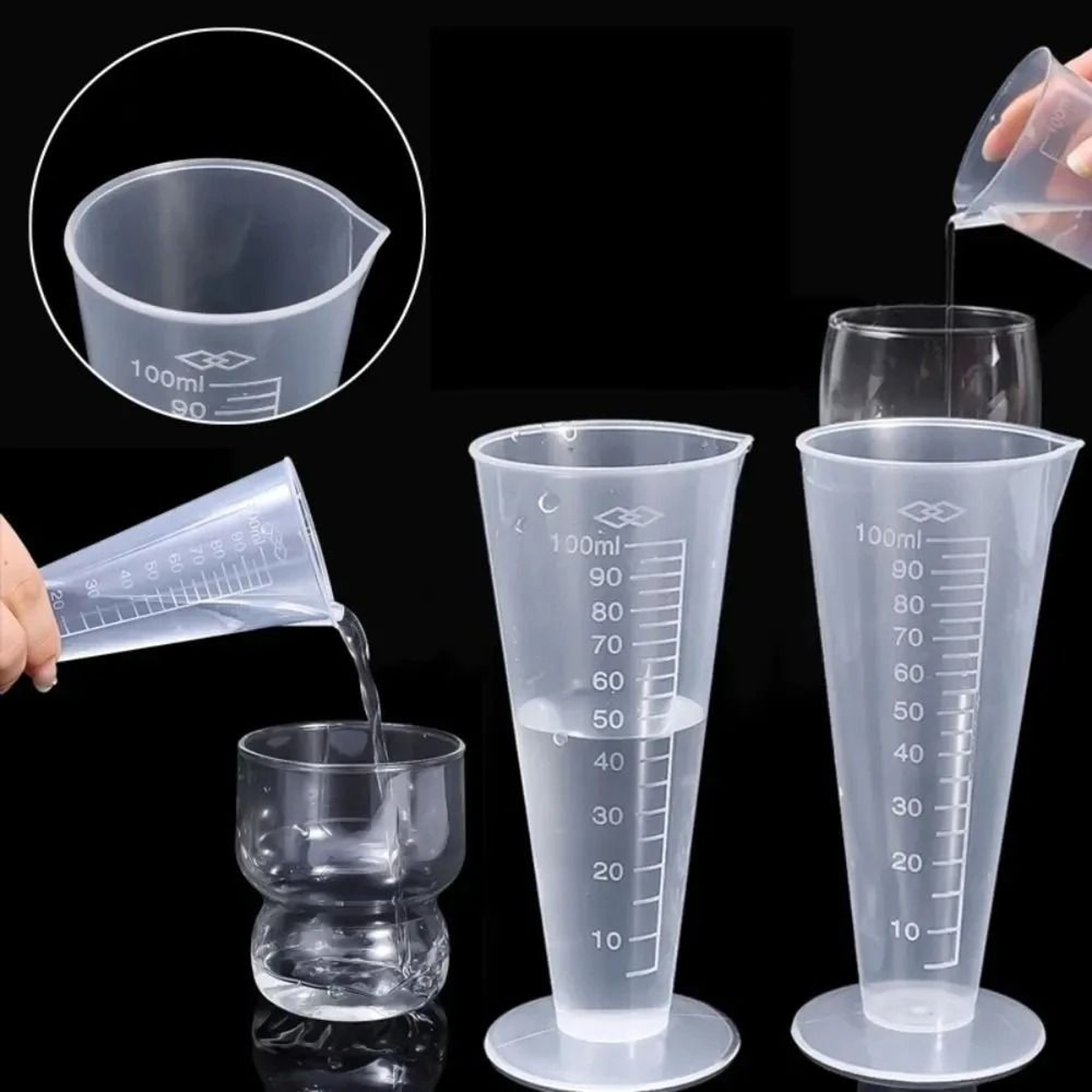 One Hundred Milliliter Clear Liquid Measuring Cup 6