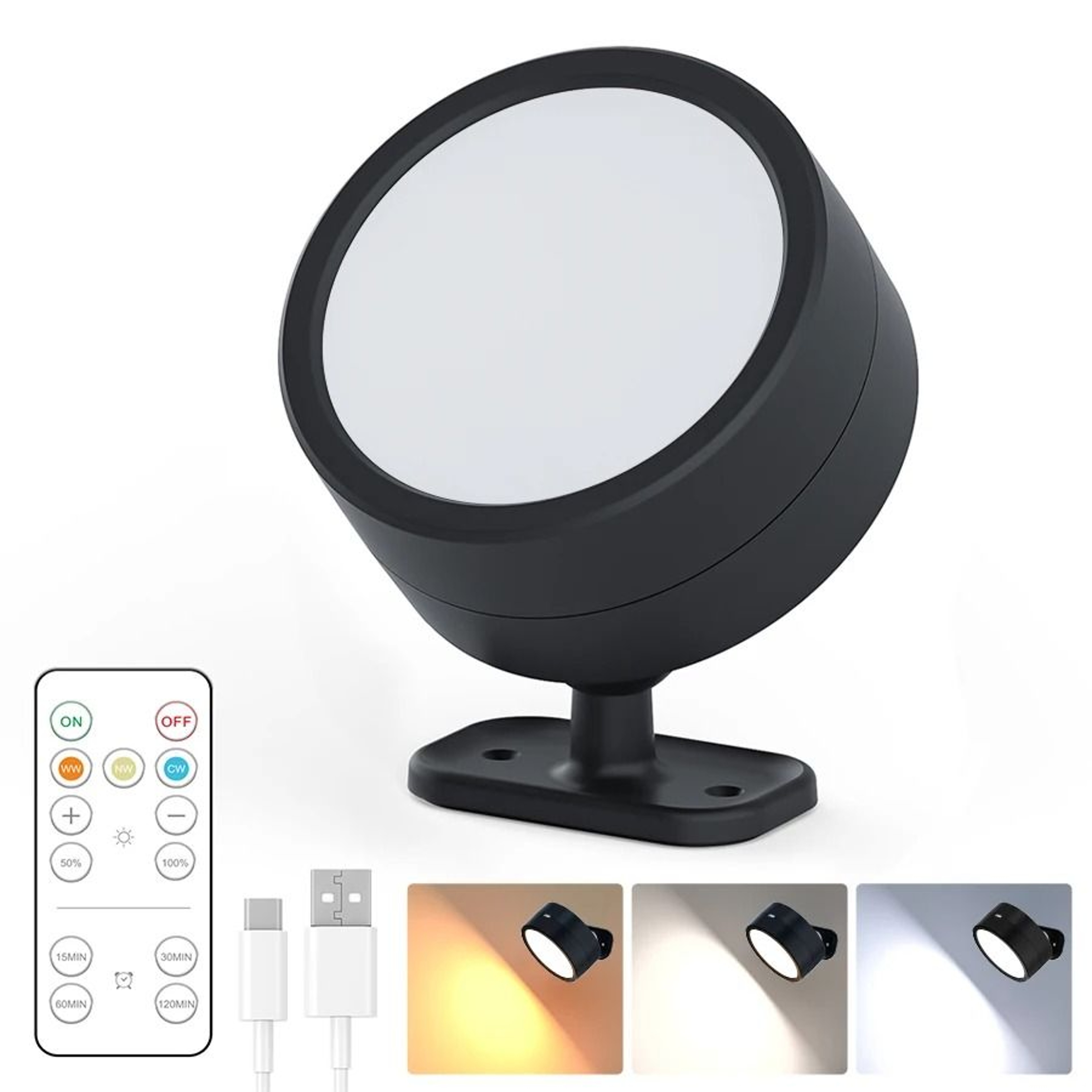 Rechargeable RGB Magnetic Wall Light With Remote Control 1