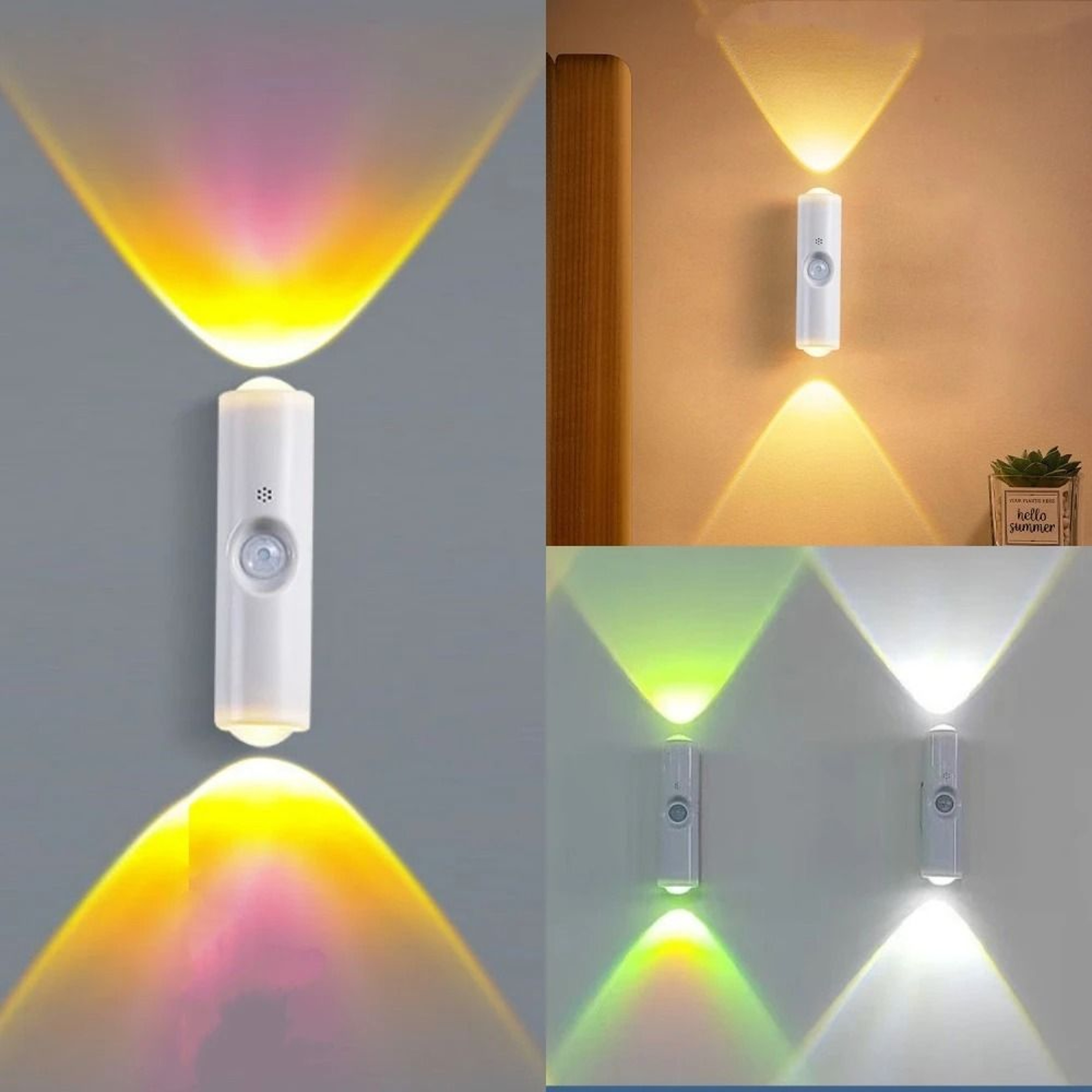 Dual Cat Eye Rechargeable Motion Sensor Wall Light 7