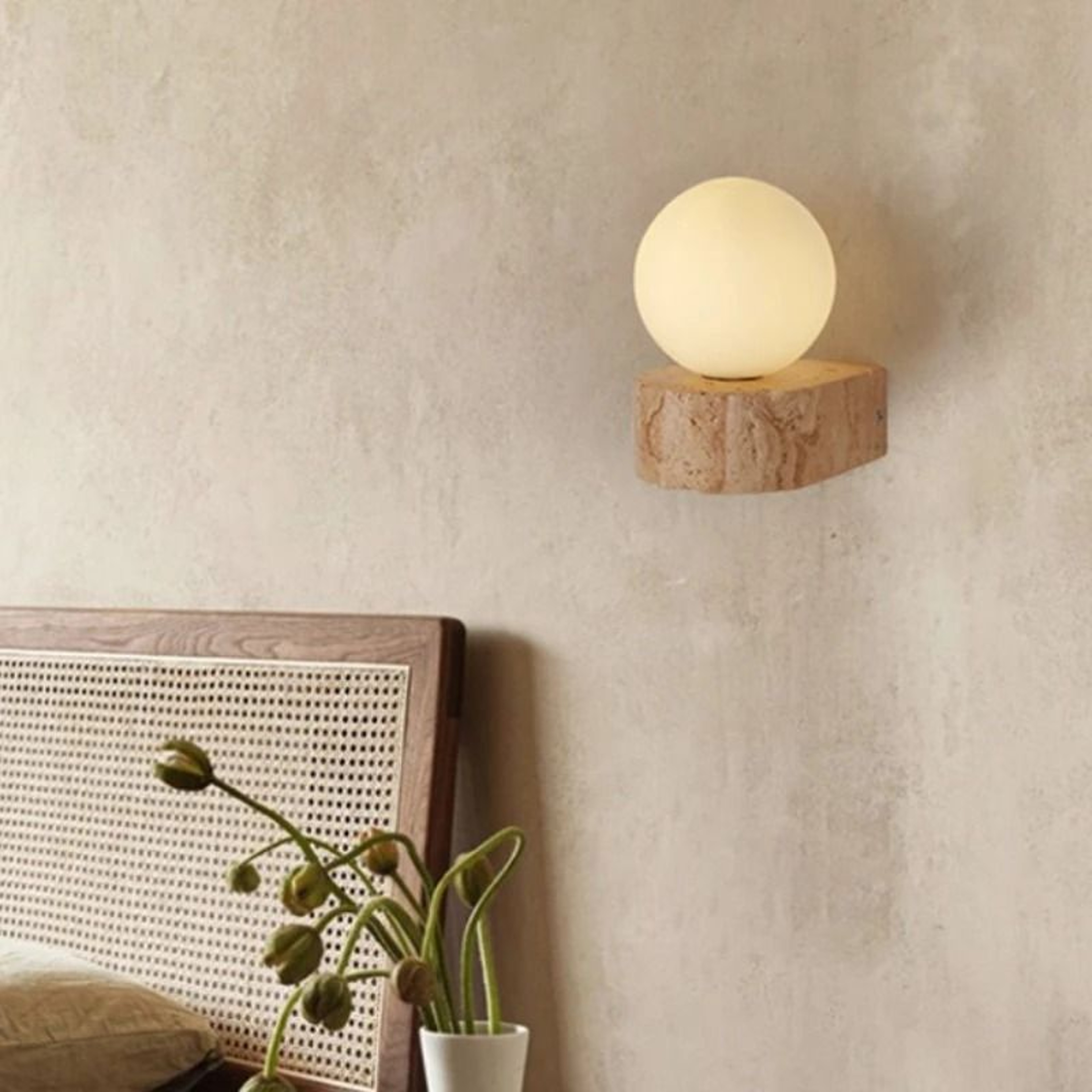 Solara Wabi Sabi Cave Stone Wall Lamp 4