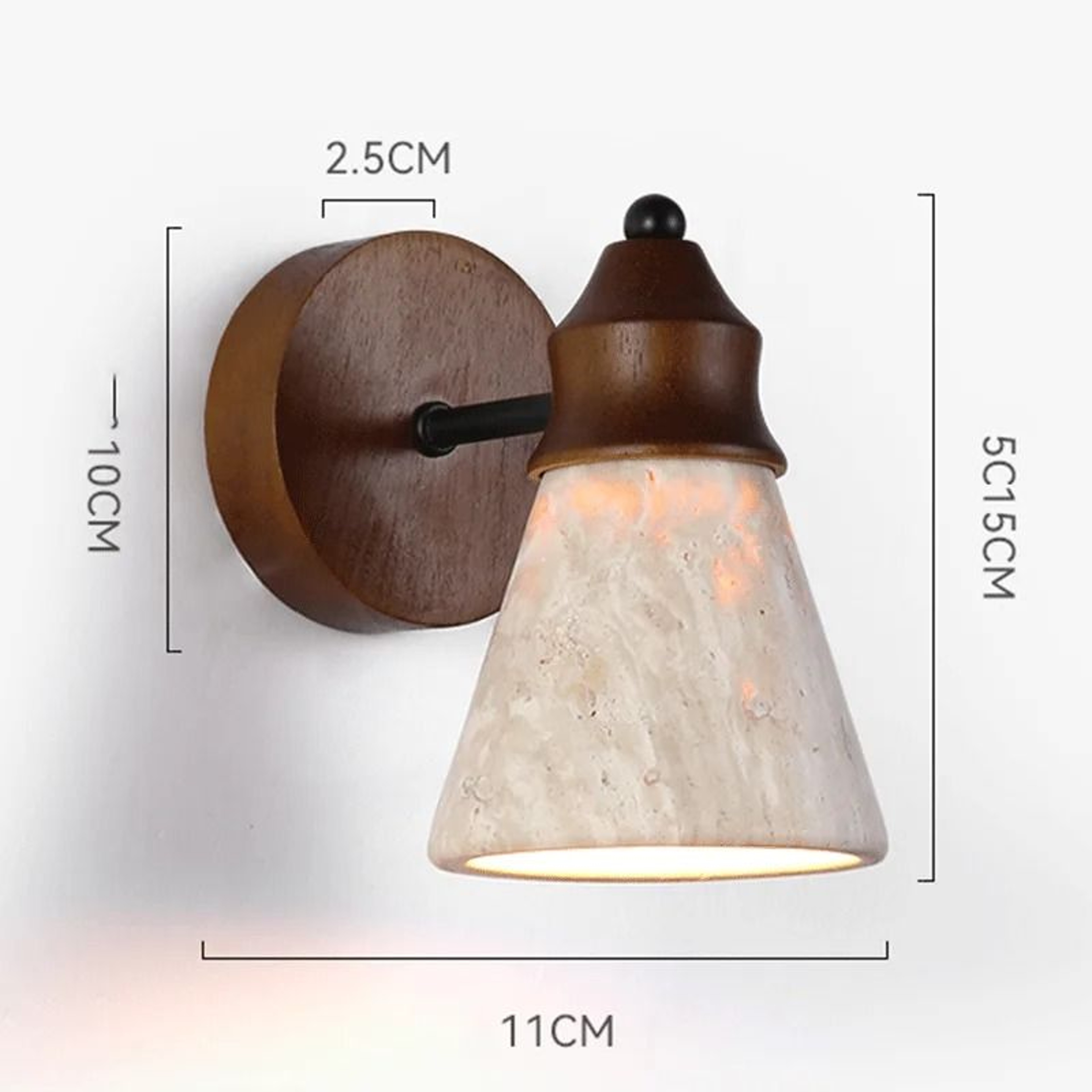Natural Yellow Travertine LED Wall Sconce Decorative Stone Light 1