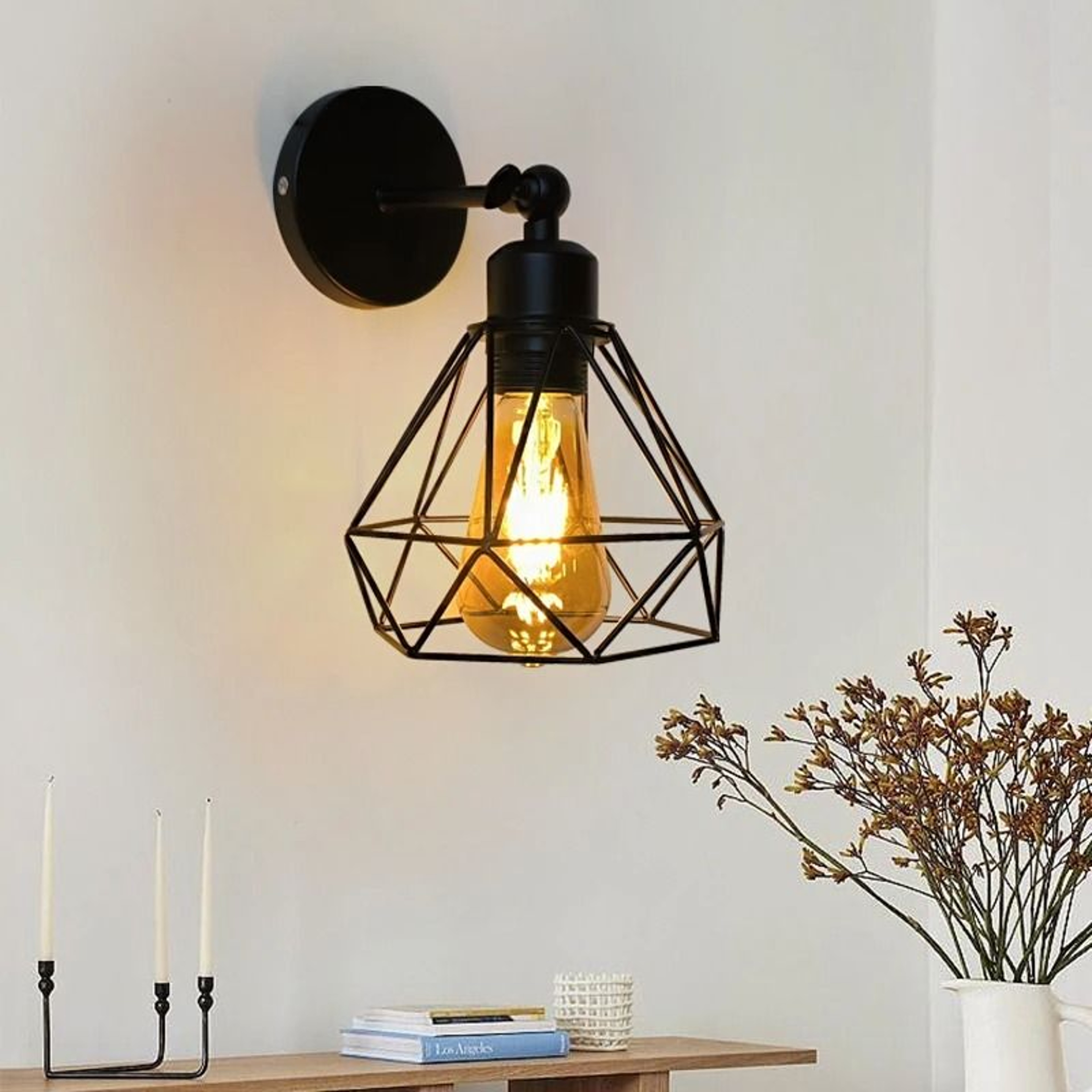 Modern Black Swing Arm E27 Wall Lamp Adjustable Bedside Light 2