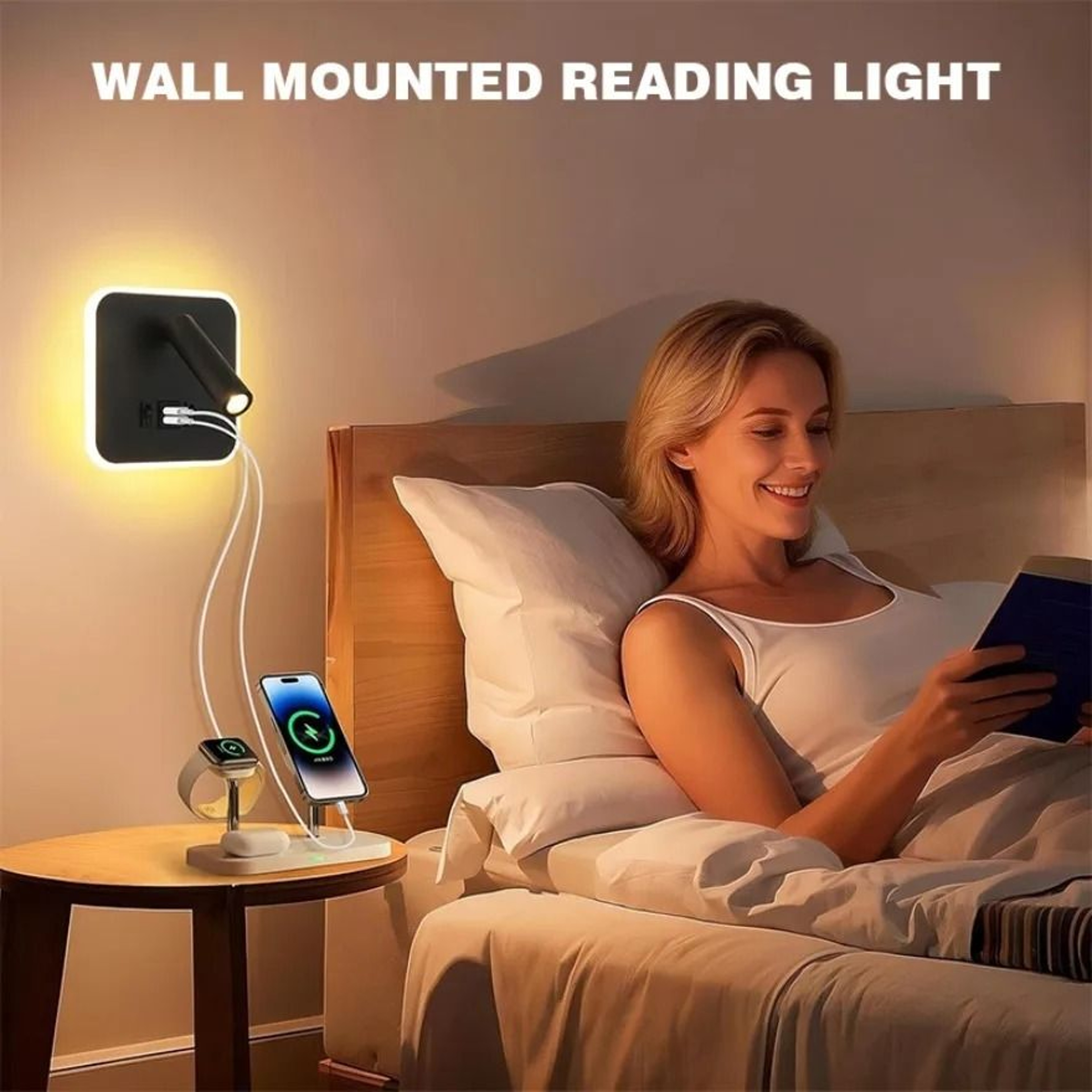 Rotatable LED Wall Reading Light With Type C USB Charging 14