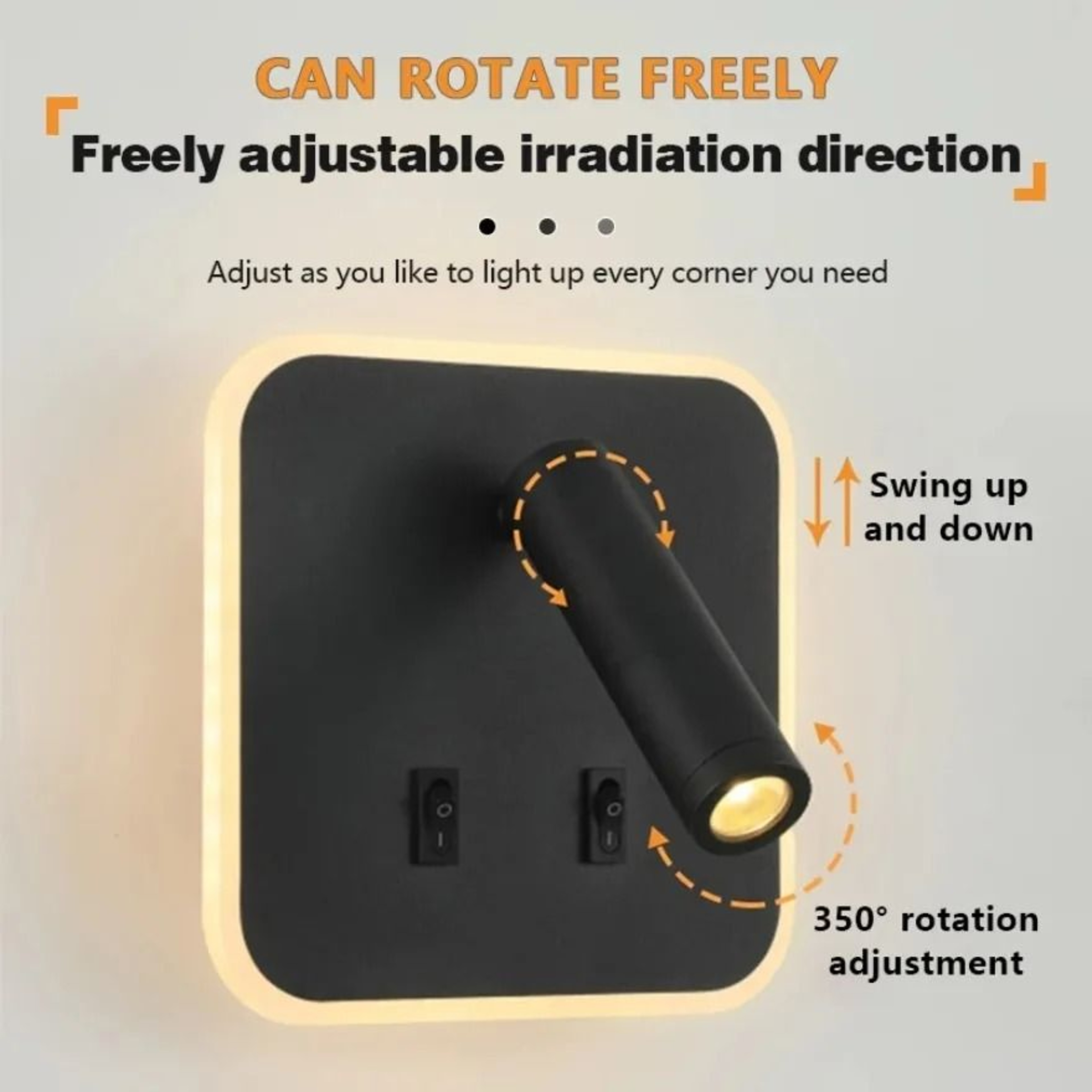 Rotatable LED Wall Reading Light With Type C USB Charging 17