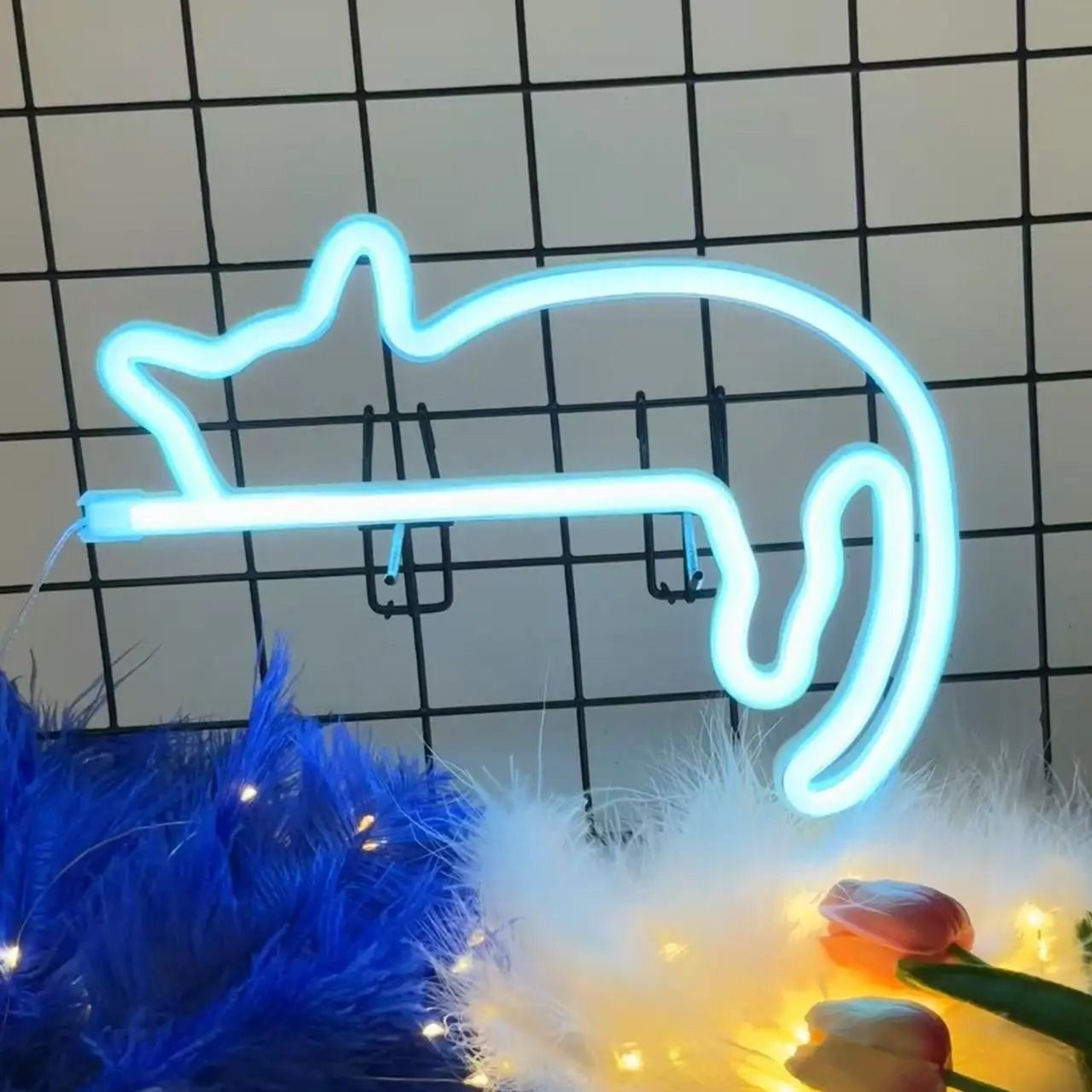 Cute Cat Neon Light LED Bedroom Wall Decor 11