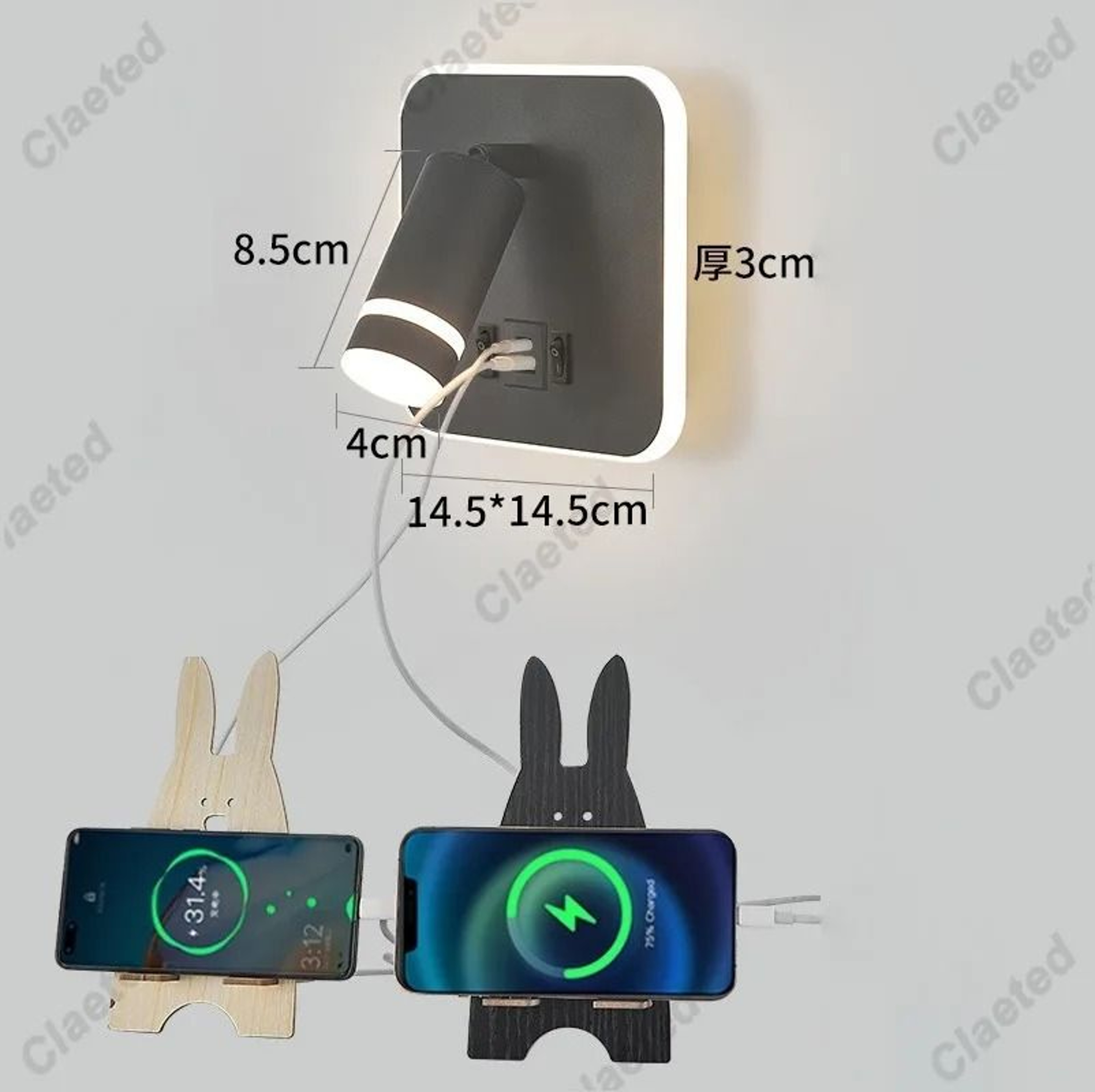 Adjustable LED Bedside Reading Light With USB Charging Port 10
