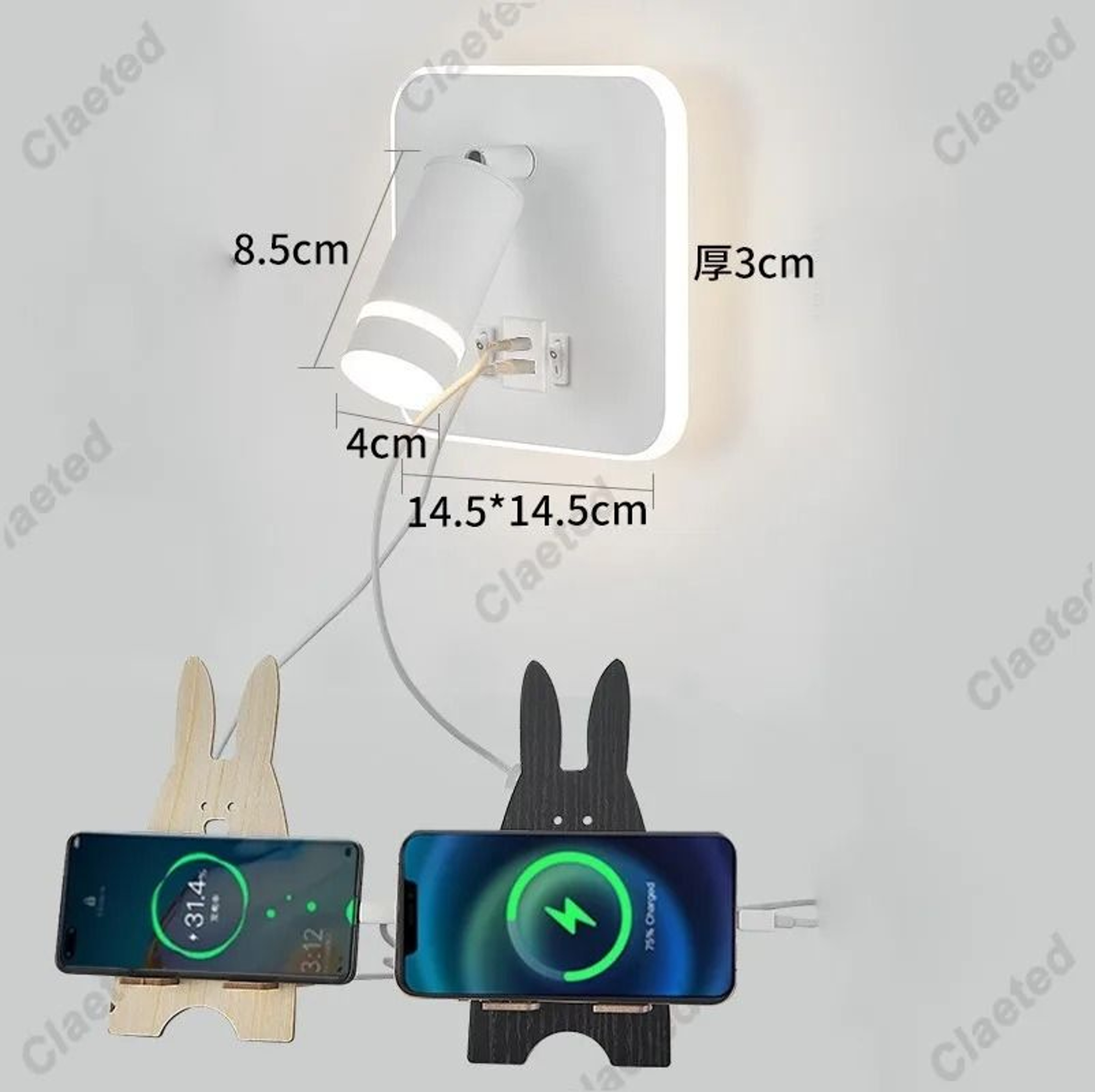 Adjustable LED Bedside Reading Light With USB Charging Port 9