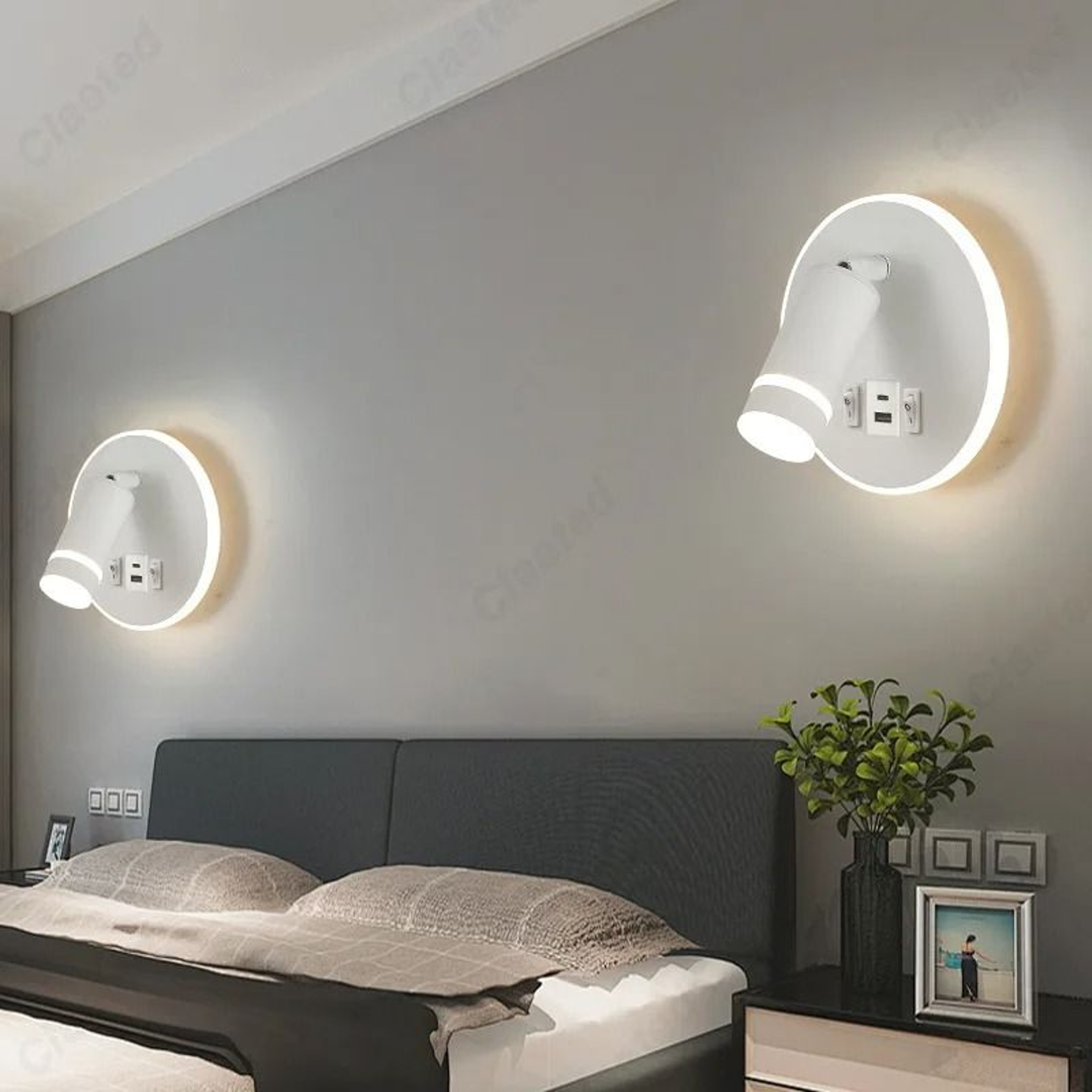Adjustable LED Bedside Reading Light With USB Charging Port 15
