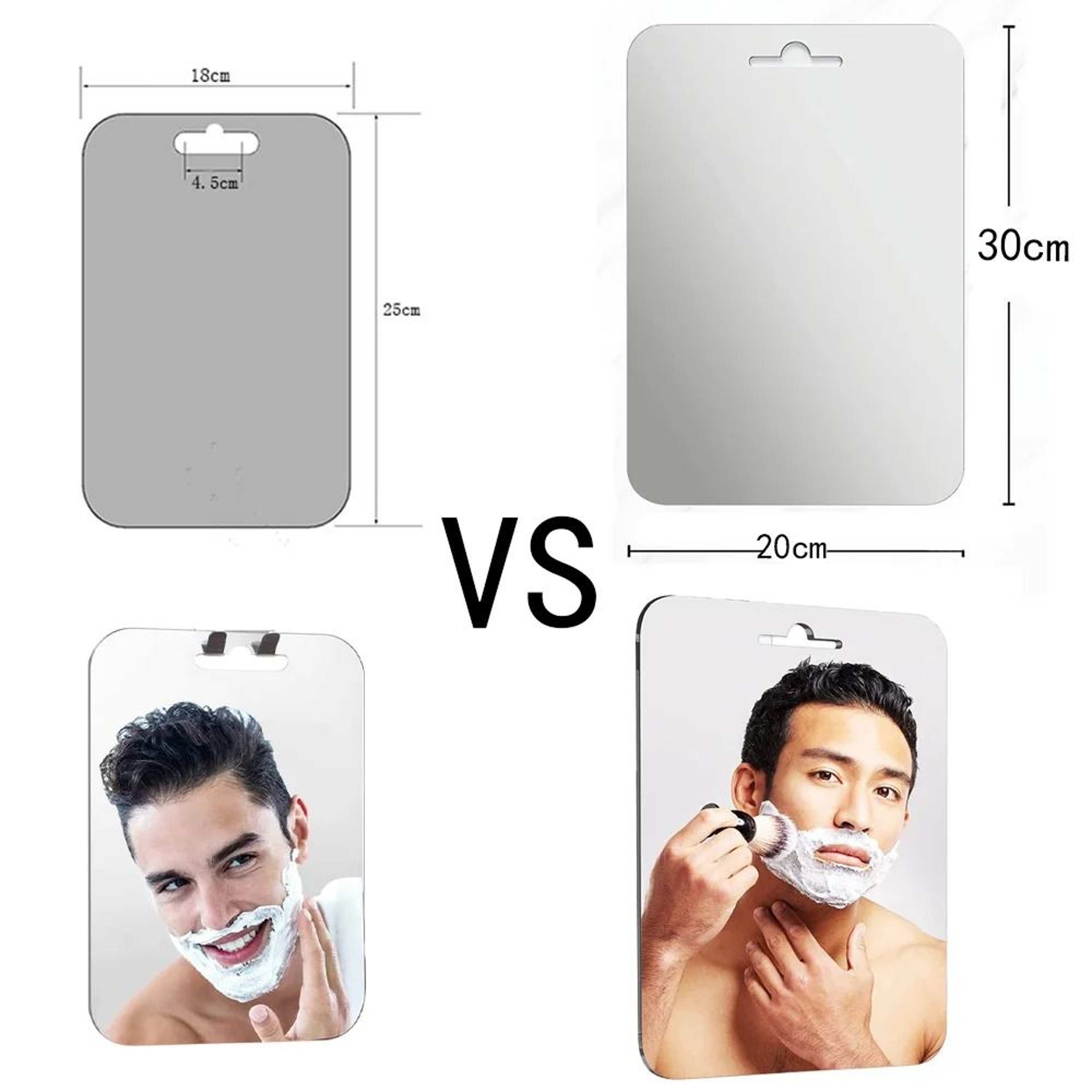 Large Fogless Shaving Mirror 30cm Unbreakable Acrylic Portable Travel Mirror 4