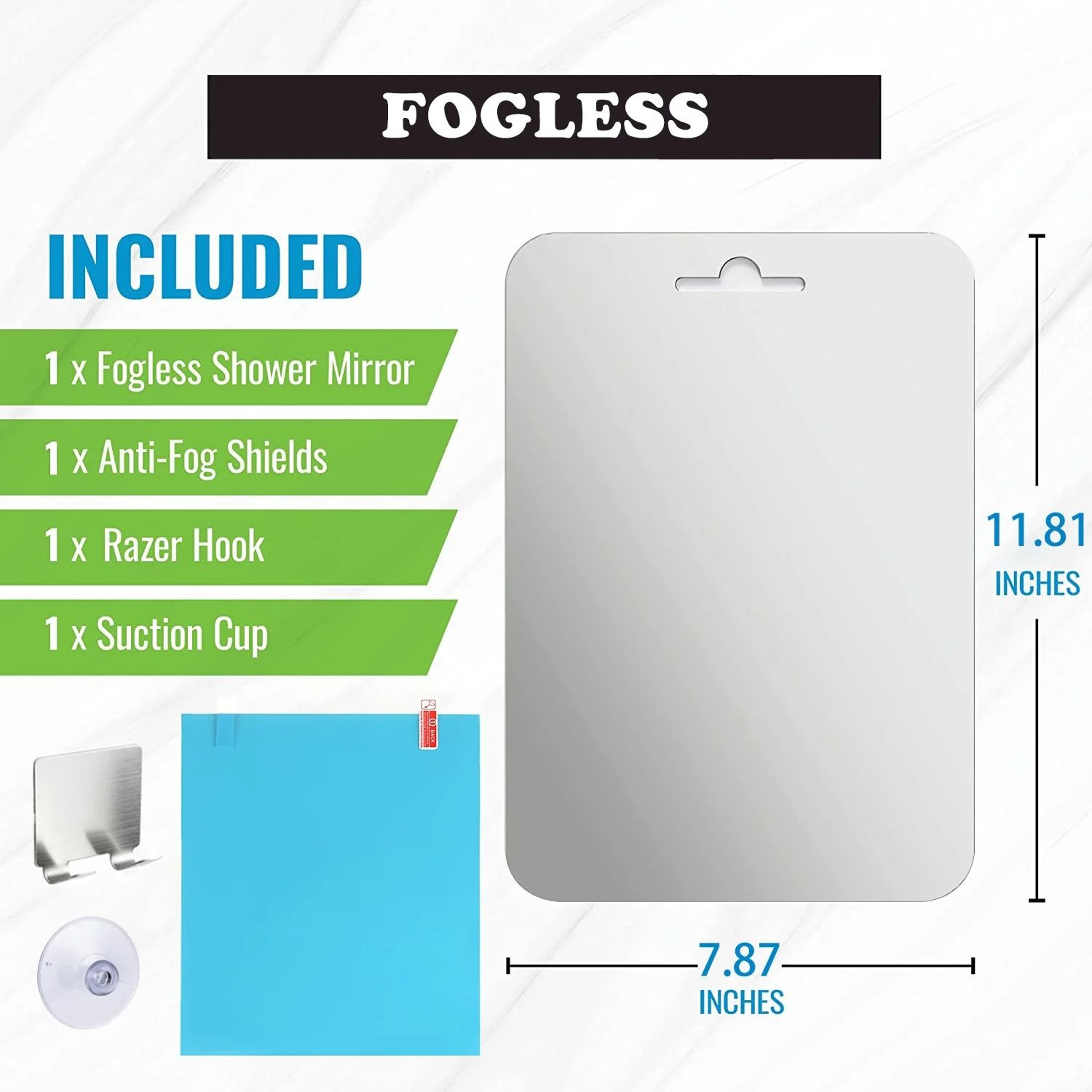 Large Fogless Shaving Mirror 30cm Unbreakable Acrylic Portable Travel Mirror 7