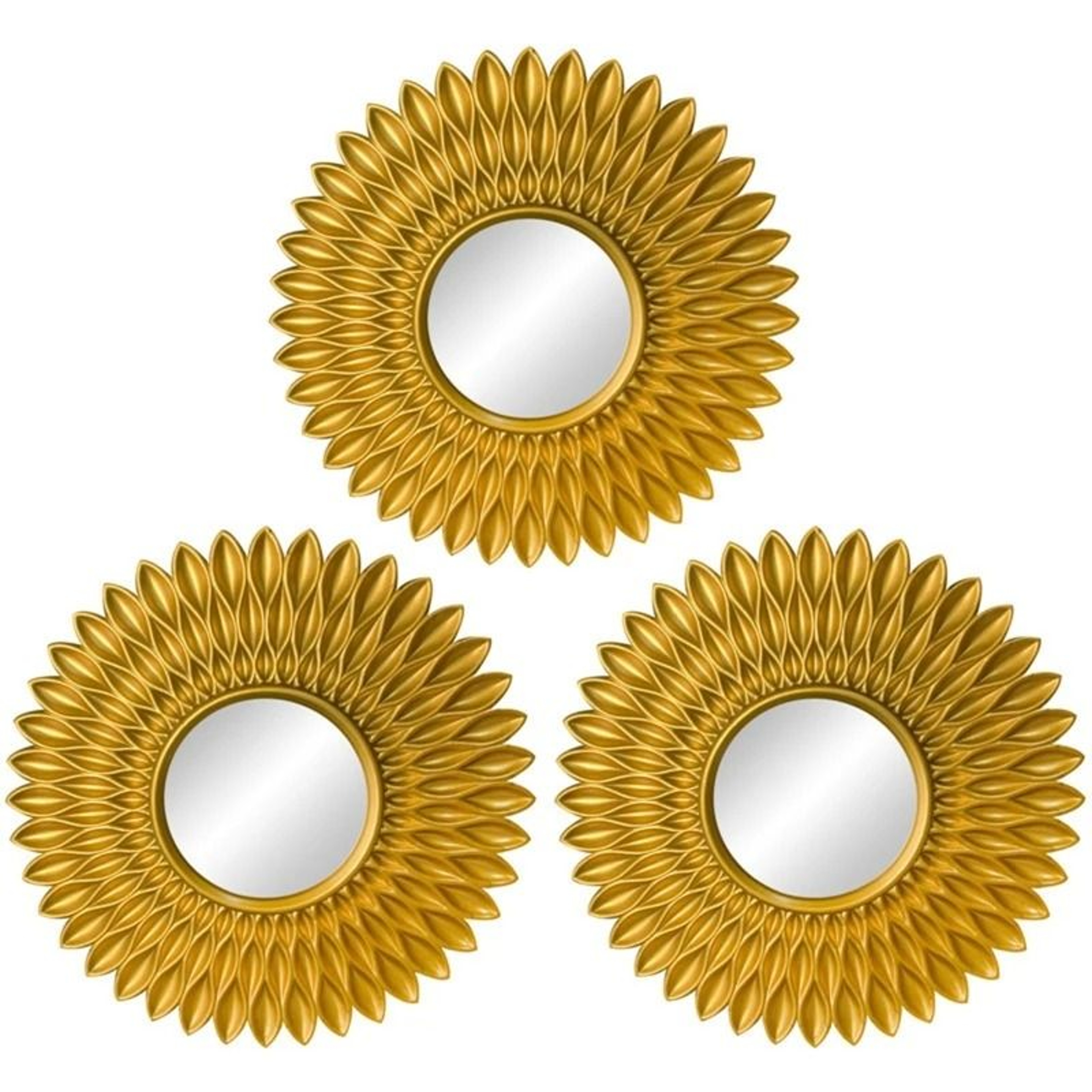 Elegant Gold Round Wall Mirror Set Decorative Hanging Mirrors For Home 3
