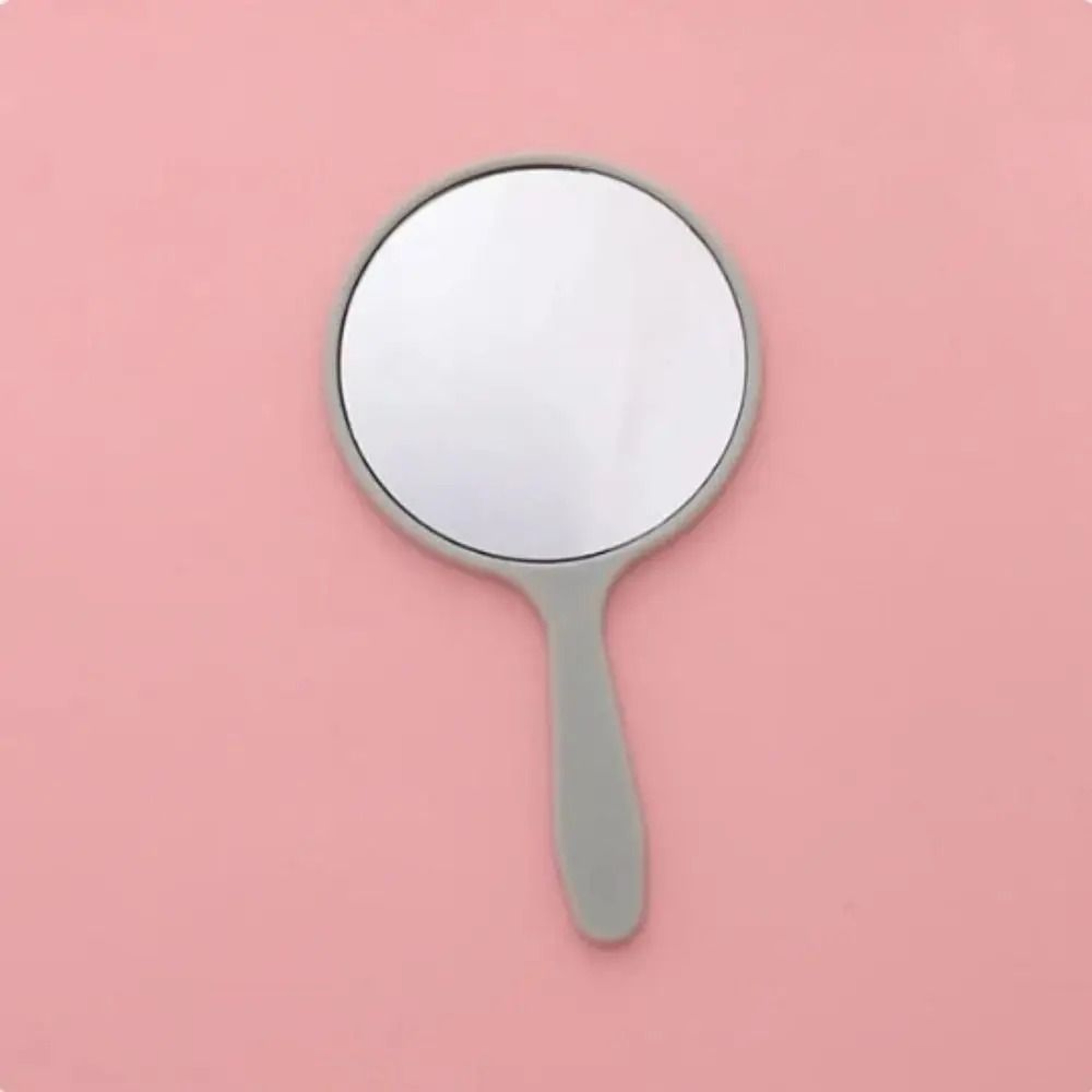 Durable Round Handheld Makeup Mirror Portable Anti Fall Beauty Vanity Mirror 15