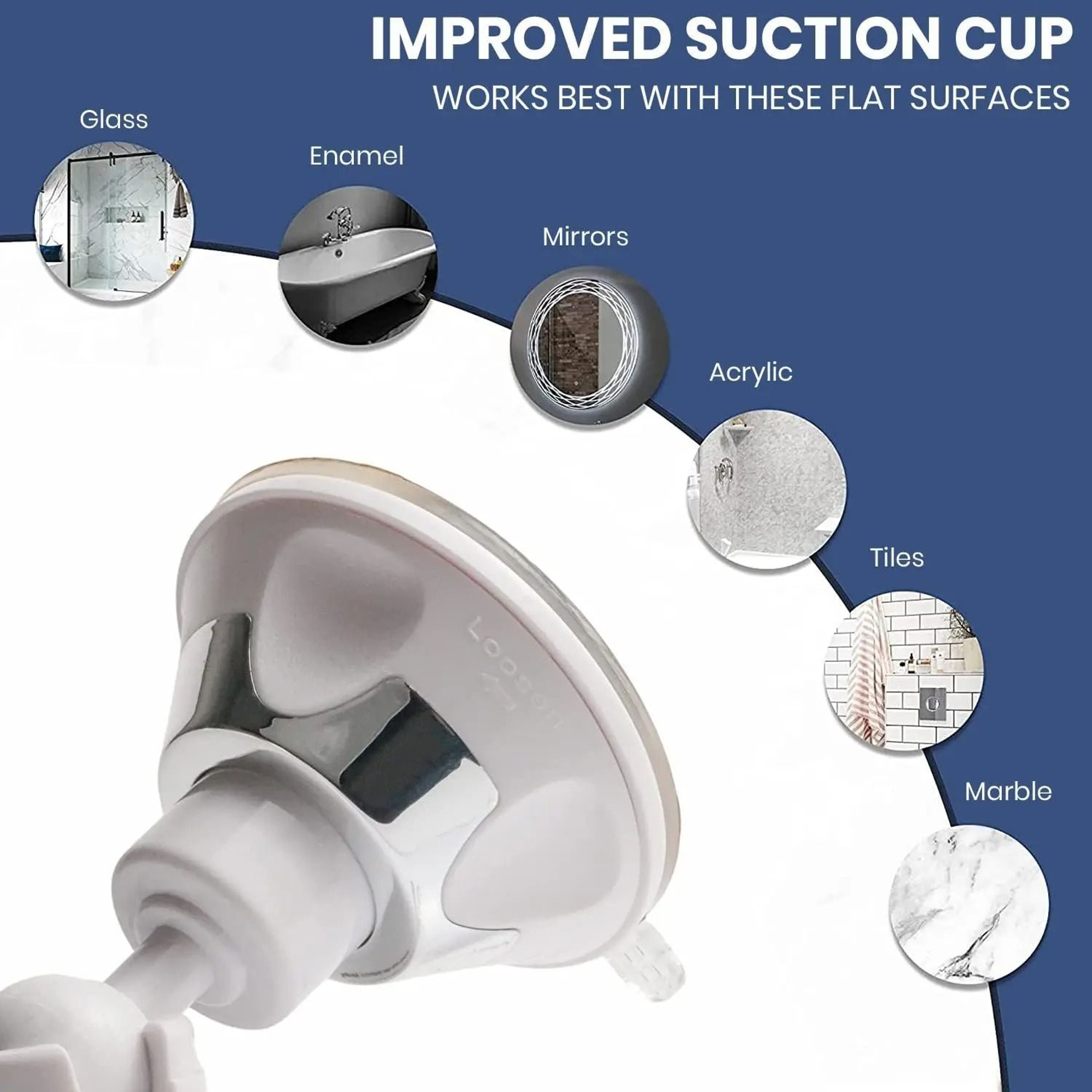 360 Swivel Fogless Shower Mirror Suction Cup Bathroom Shaving Makeup Mirror 5