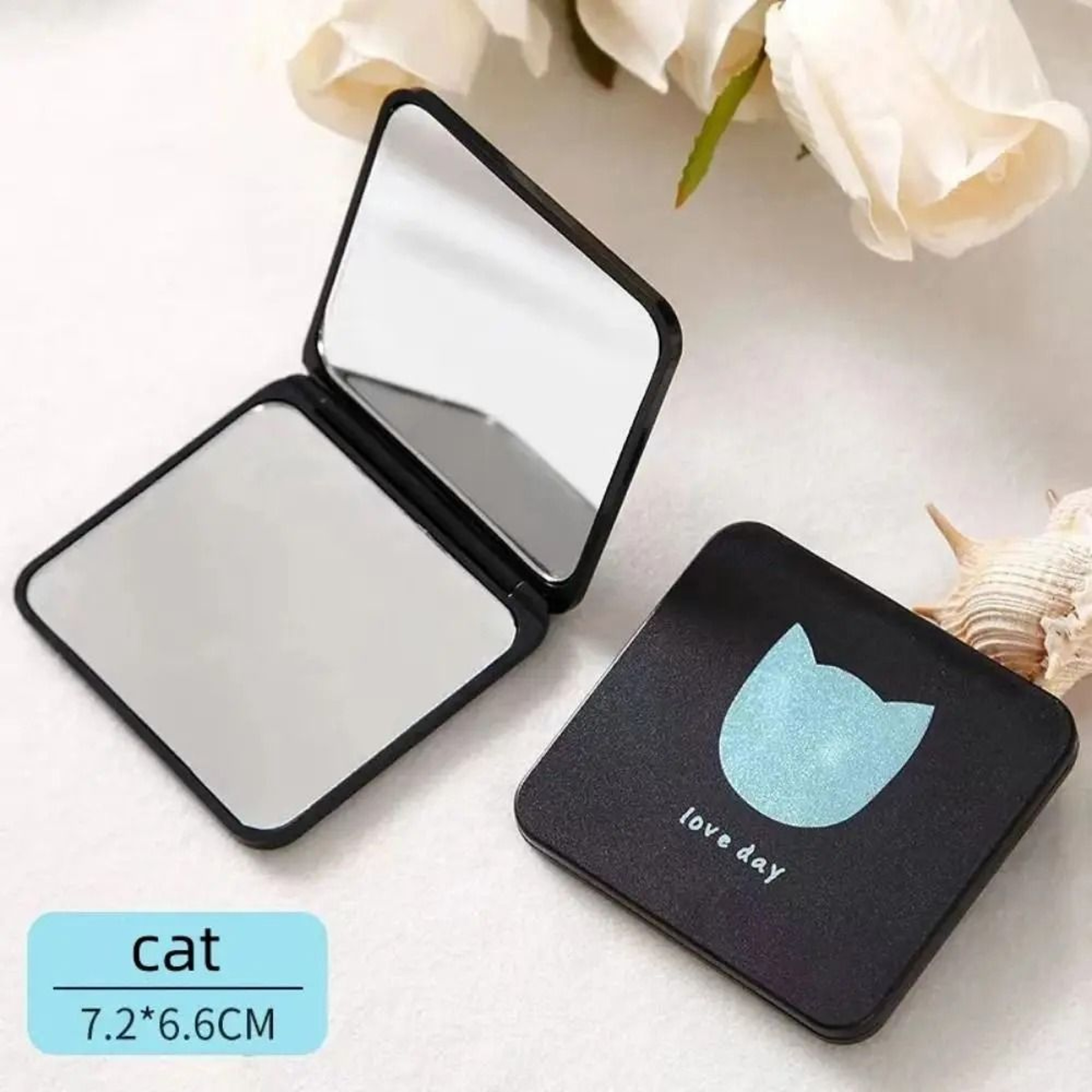 Durable Double Sided Pocket Mirror Square Foldable Travel Makeup Mirror 1