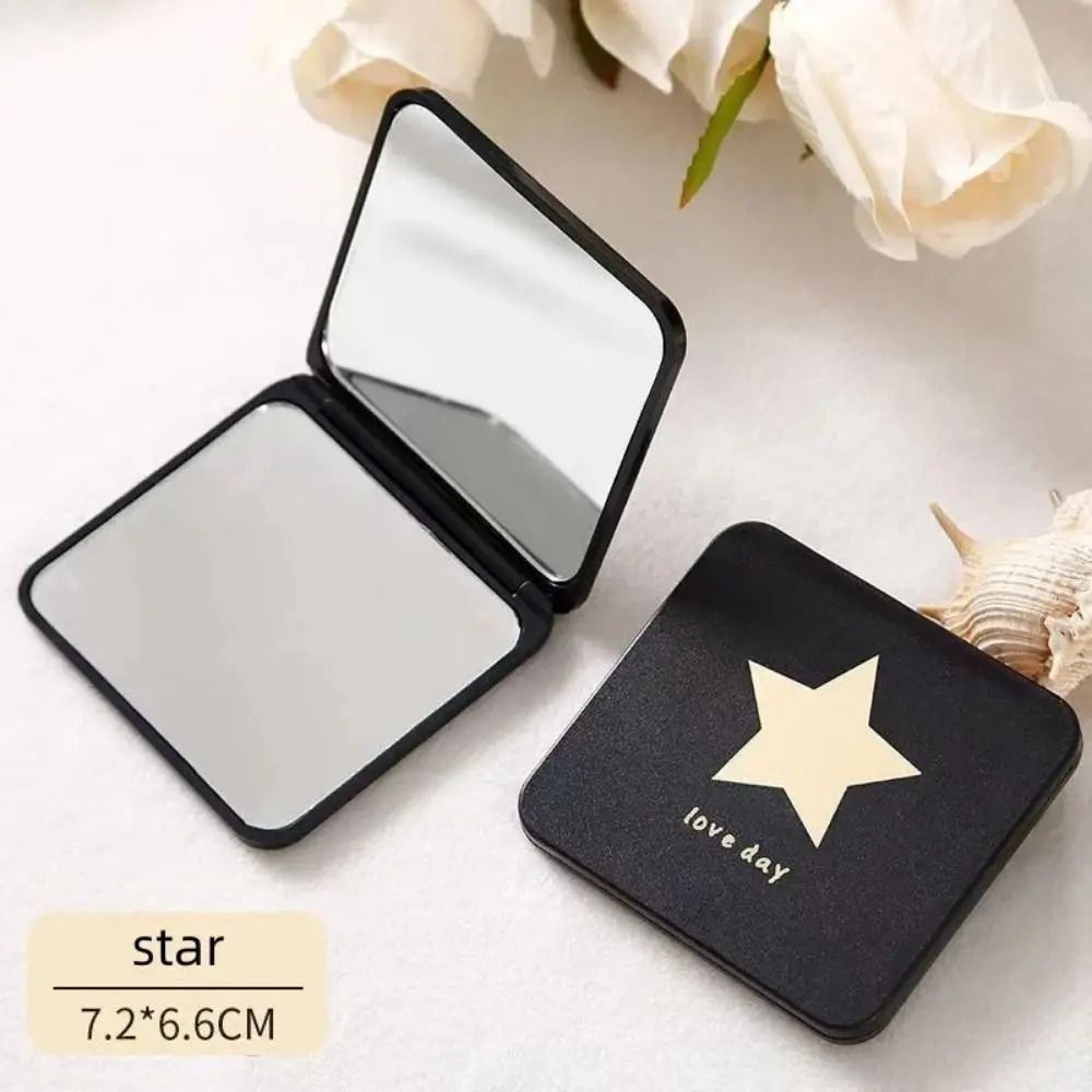 Durable Double Sided Pocket Mirror Square Foldable Travel Makeup Mirror 2