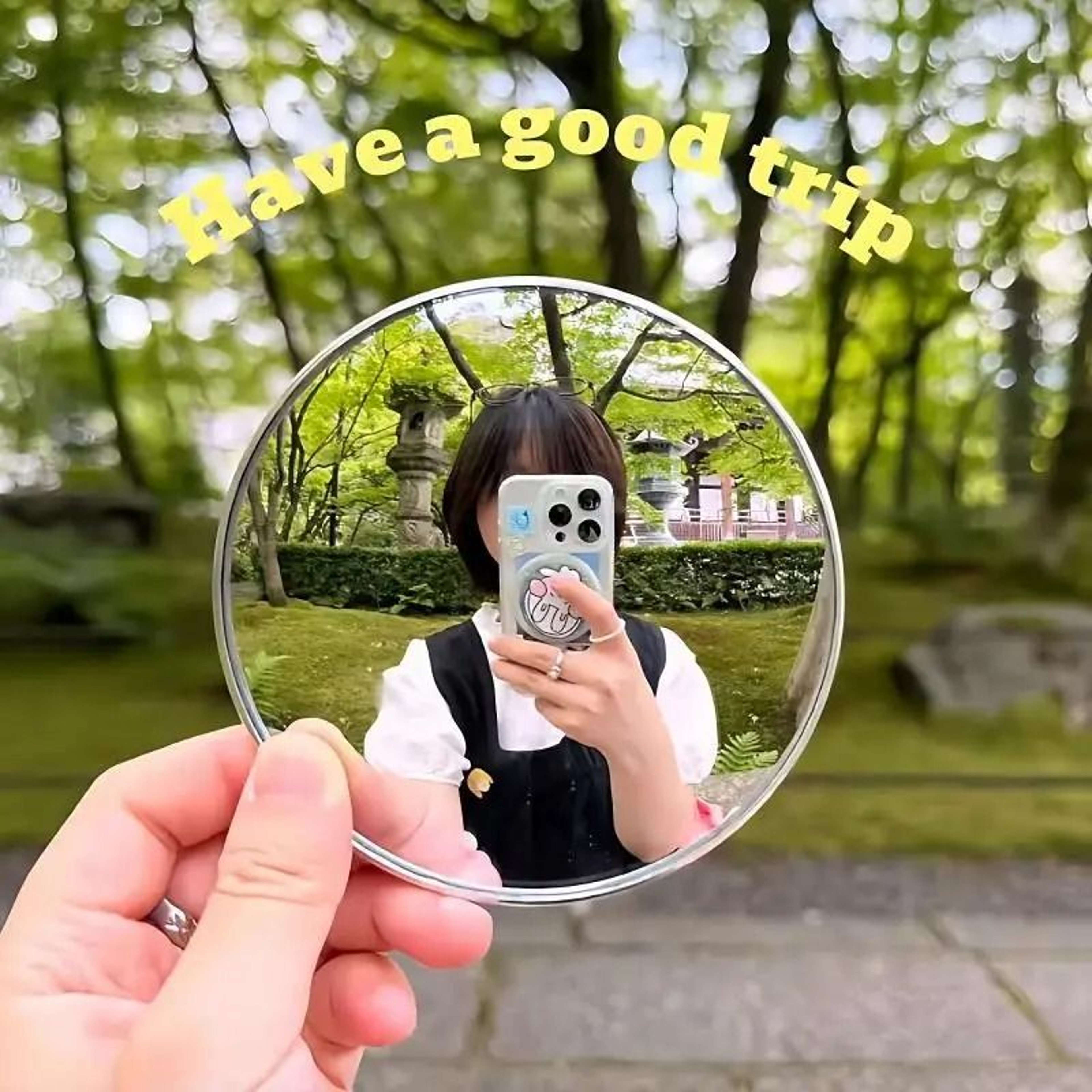 Portable Convex Selfie Mirror 5cm Handheld Photography Vlogging Travel Prop 0