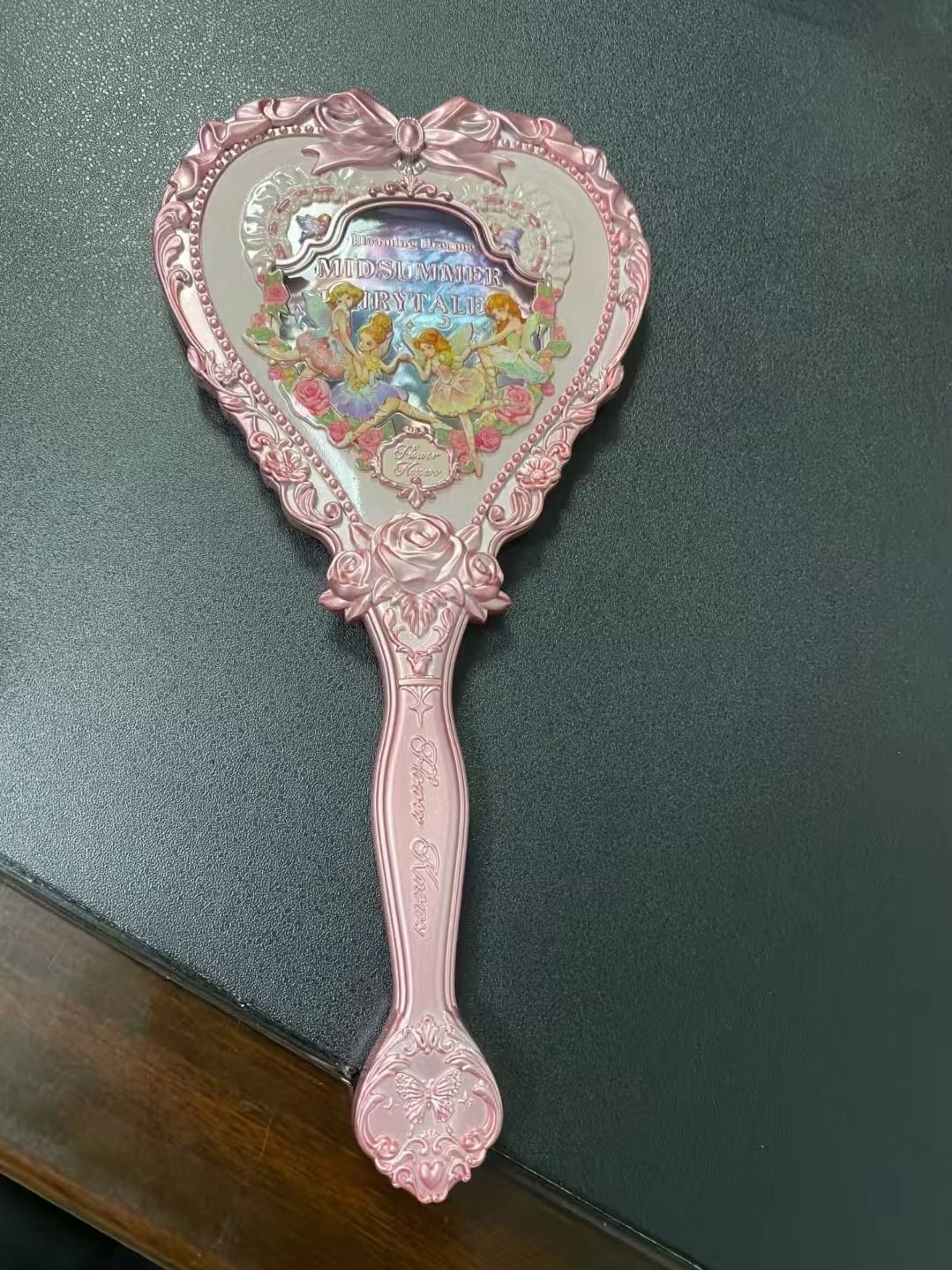 Flower Knows Sweetie Bear Hand Mirror Creamy Pink Vanity Mirror 9