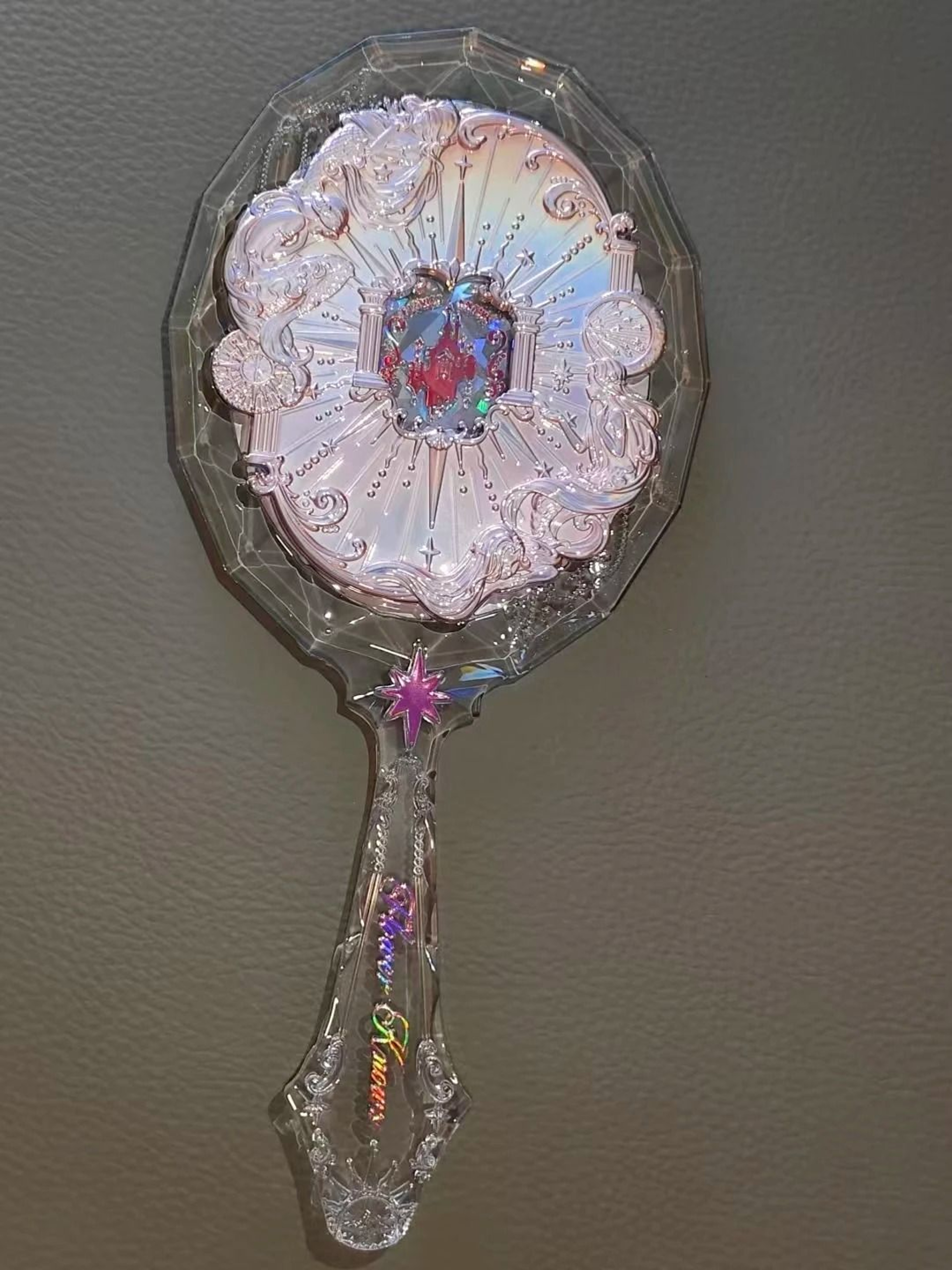 Flower Knows Sweetie Bear Hand Mirror Creamy Pink Vanity Mirror 14