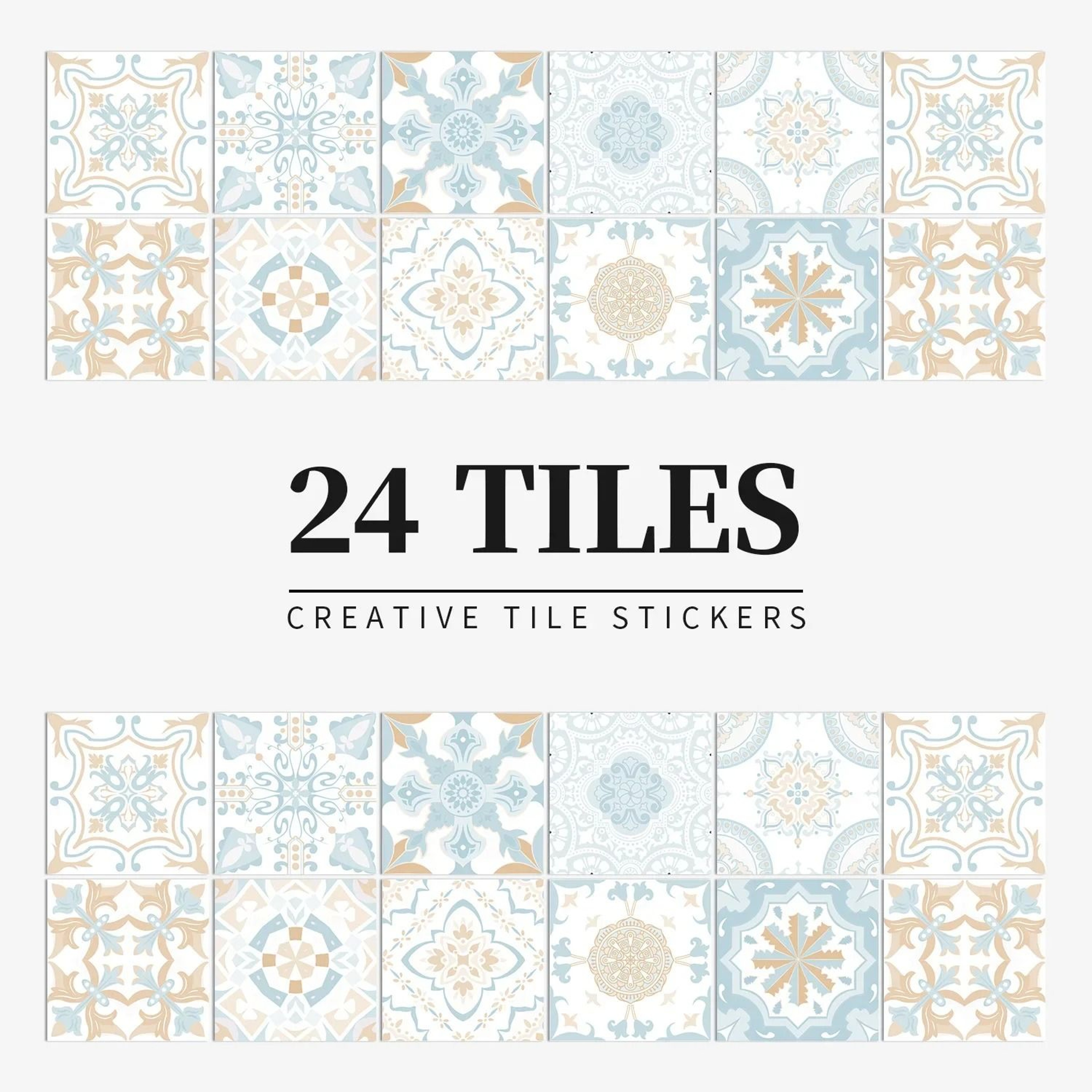 MosaicEase Moroccan Tile Stickers Peel And Stick Tile Stickers Waterproof Vinyl Wall Decals 9