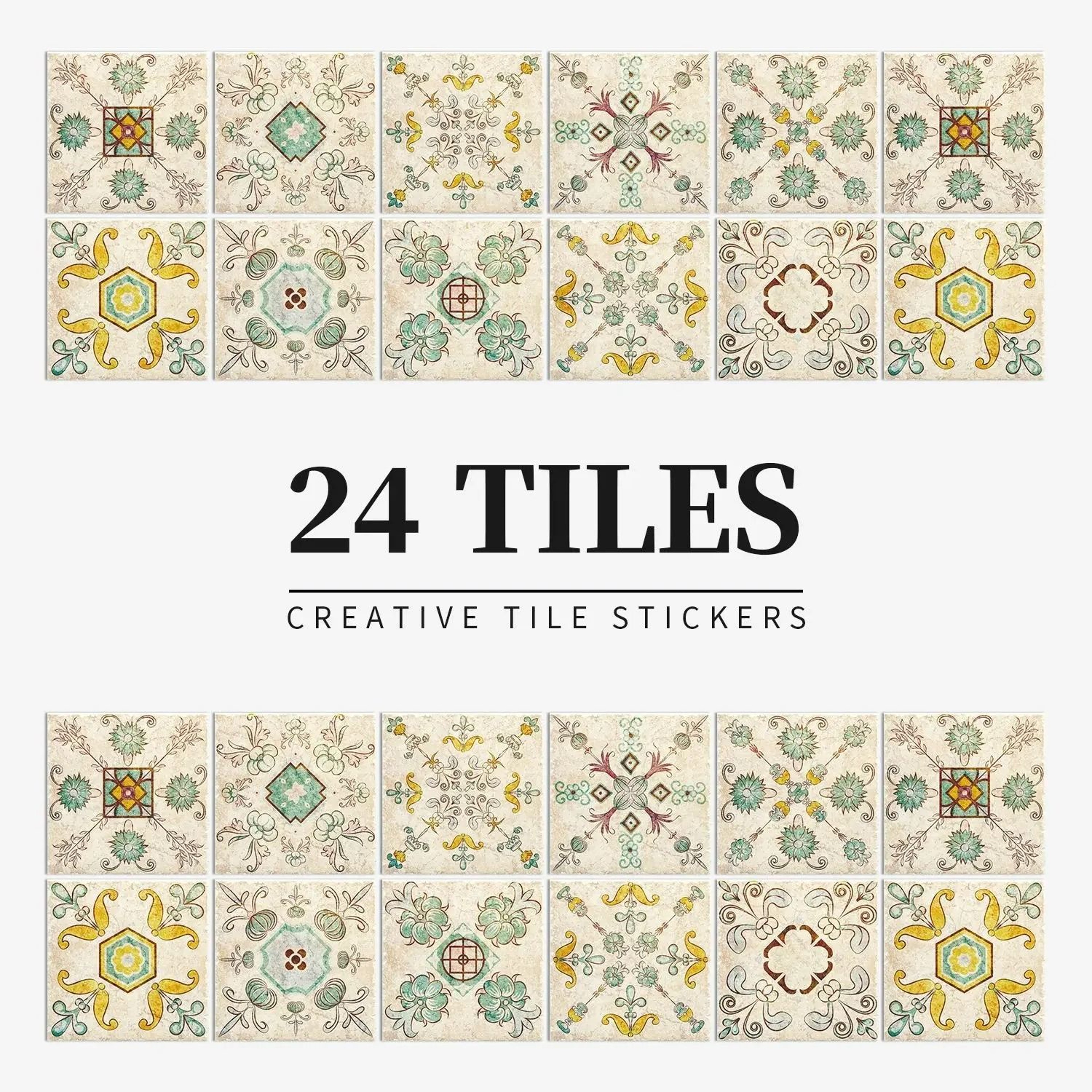 MosaicEase Moroccan Tile Stickers Peel And Stick Tile Stickers Waterproof Vinyl Wall Decals 25