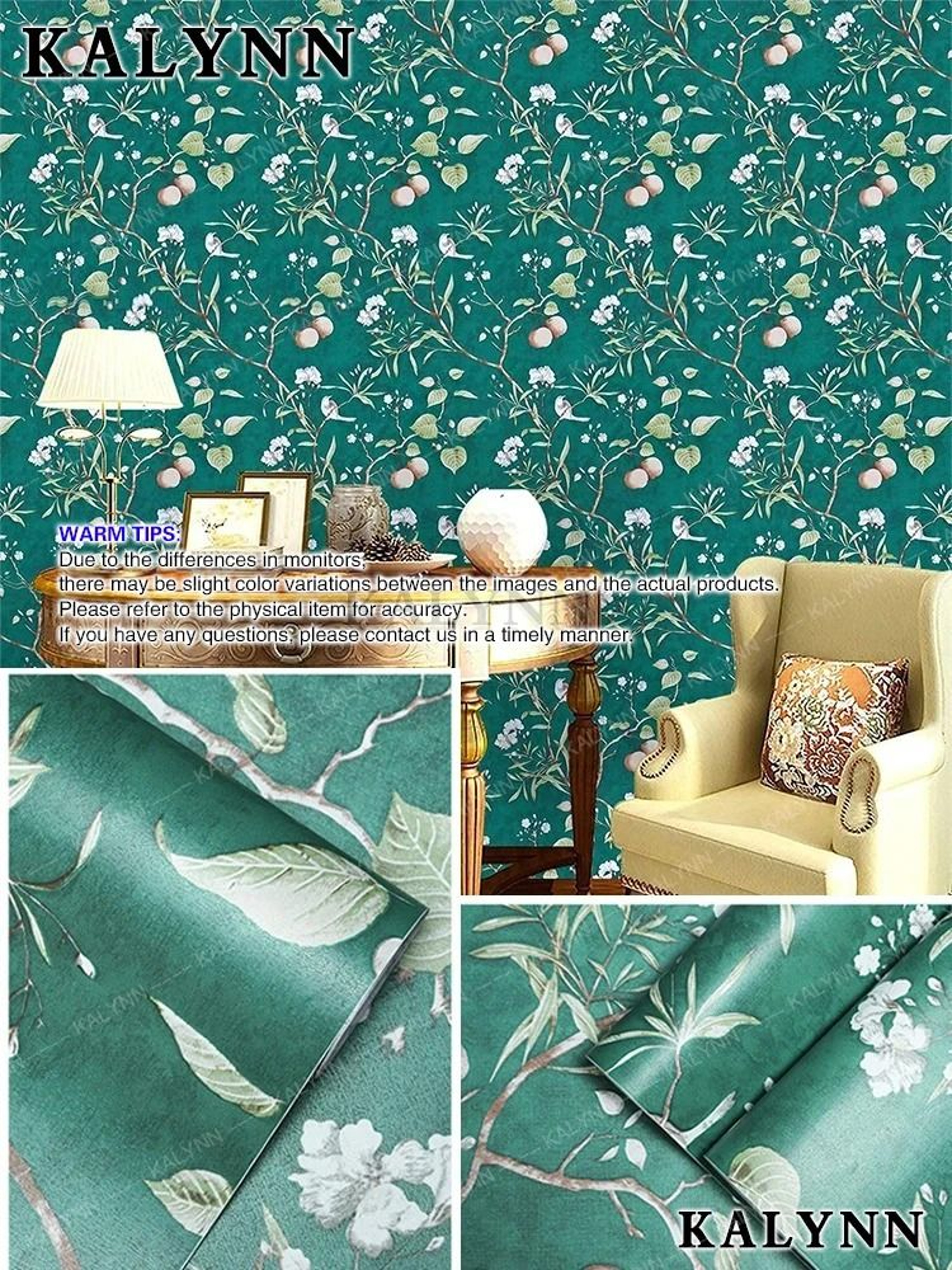 GreenBloom Floral Peel And Stick Wallpaper Green Floral Wallpaper Self Adhesive Vinyl Contact Paper