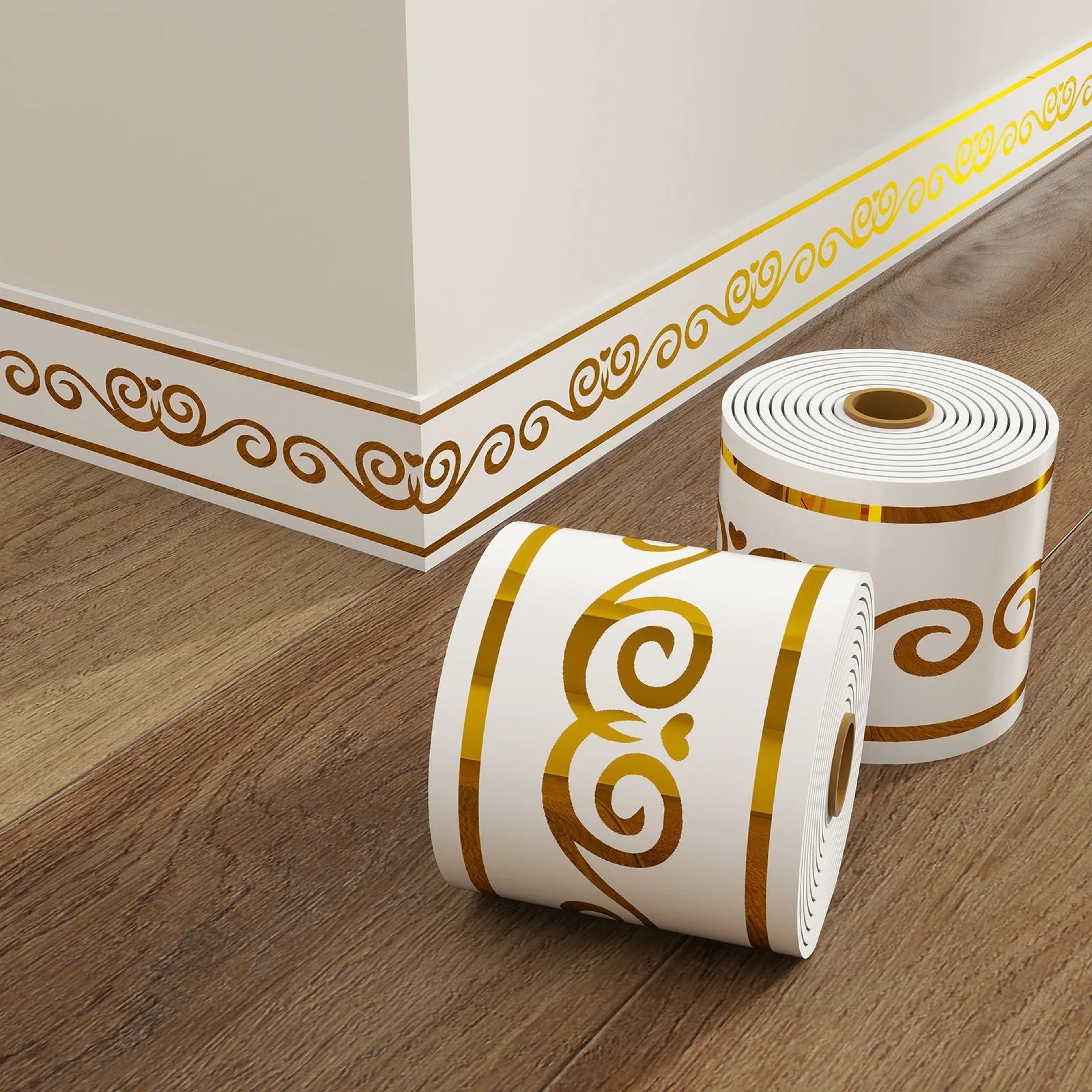 Self Adhesive Baseboard Trim Peel And Stick Wall Border 10cm X 5m 4