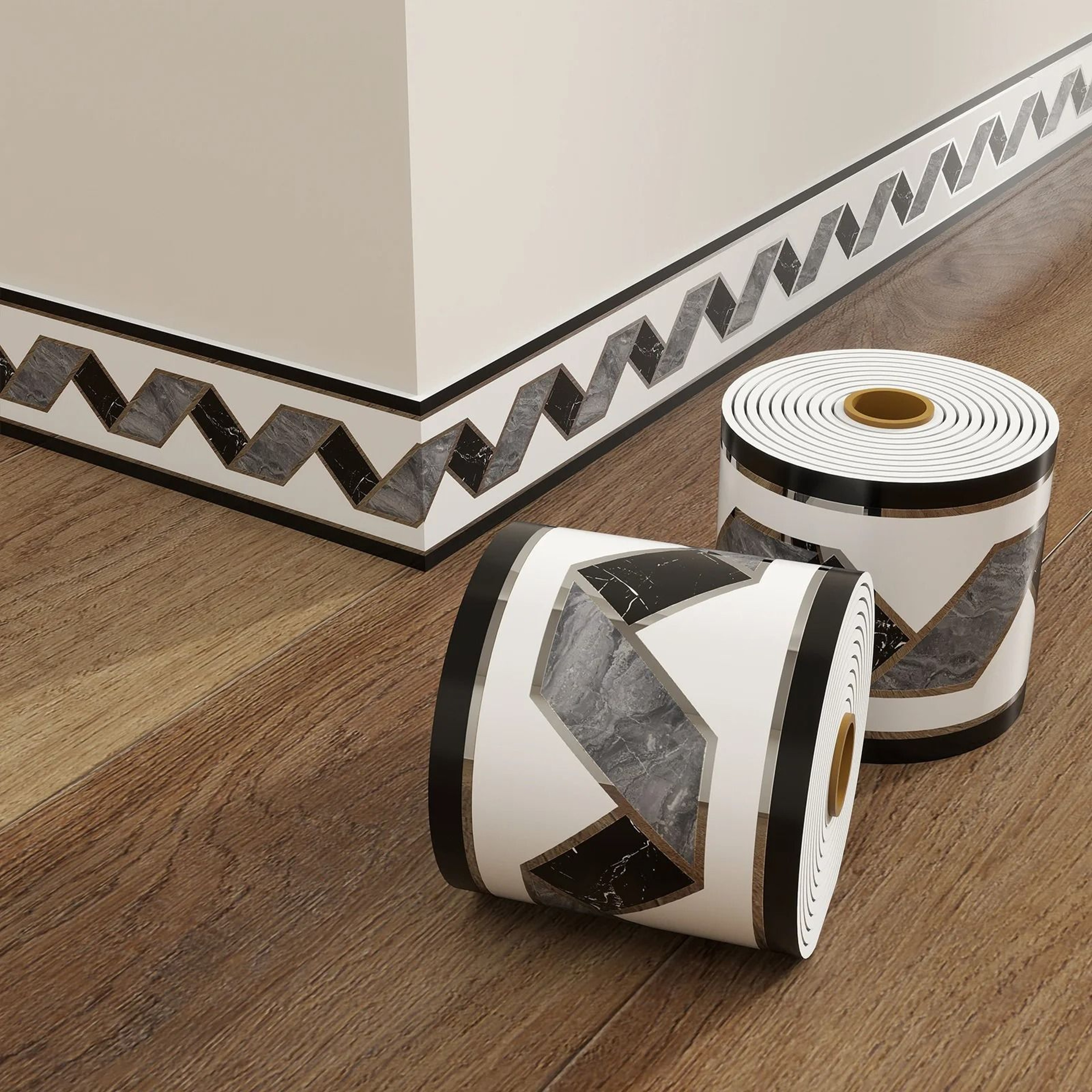 Self Adhesive Baseboard Trim Peel And Stick Wall Border 10cm X 5m 12