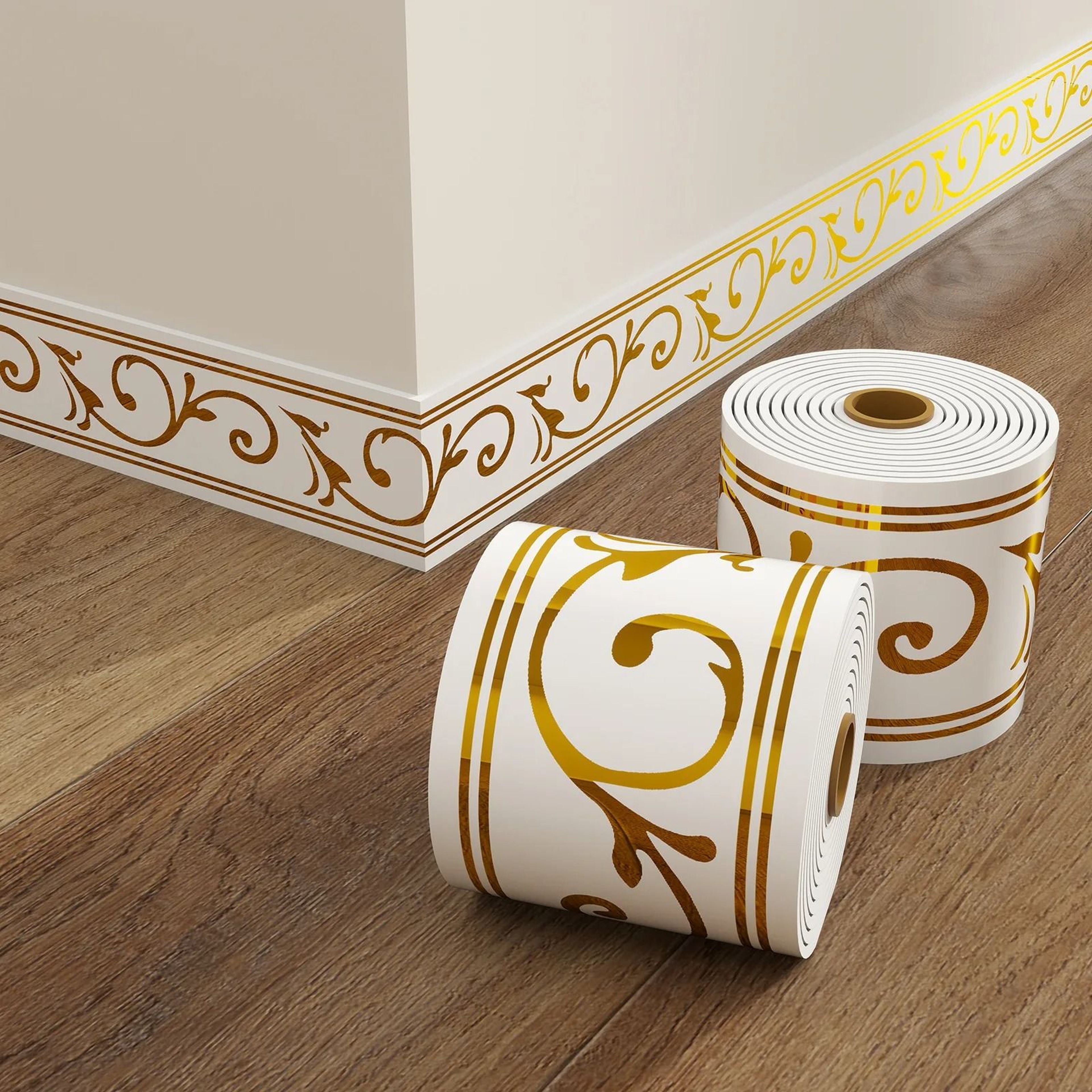 Self Adhesive Baseboard Trim Peel And Stick Wall Border 10cm X 5m 2