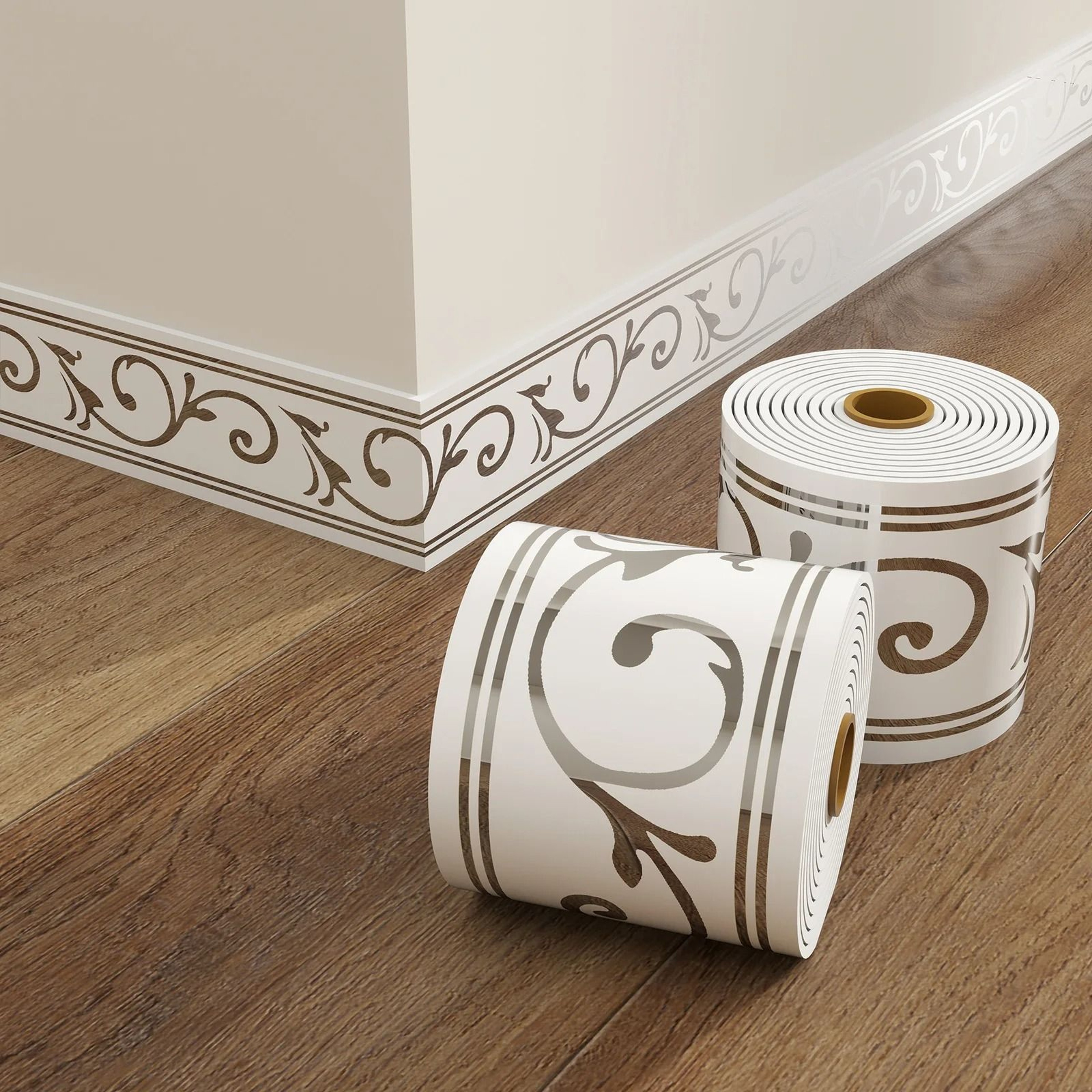 Self Adhesive Baseboard Trim Peel And Stick Wall Border 10cm X 5m 1