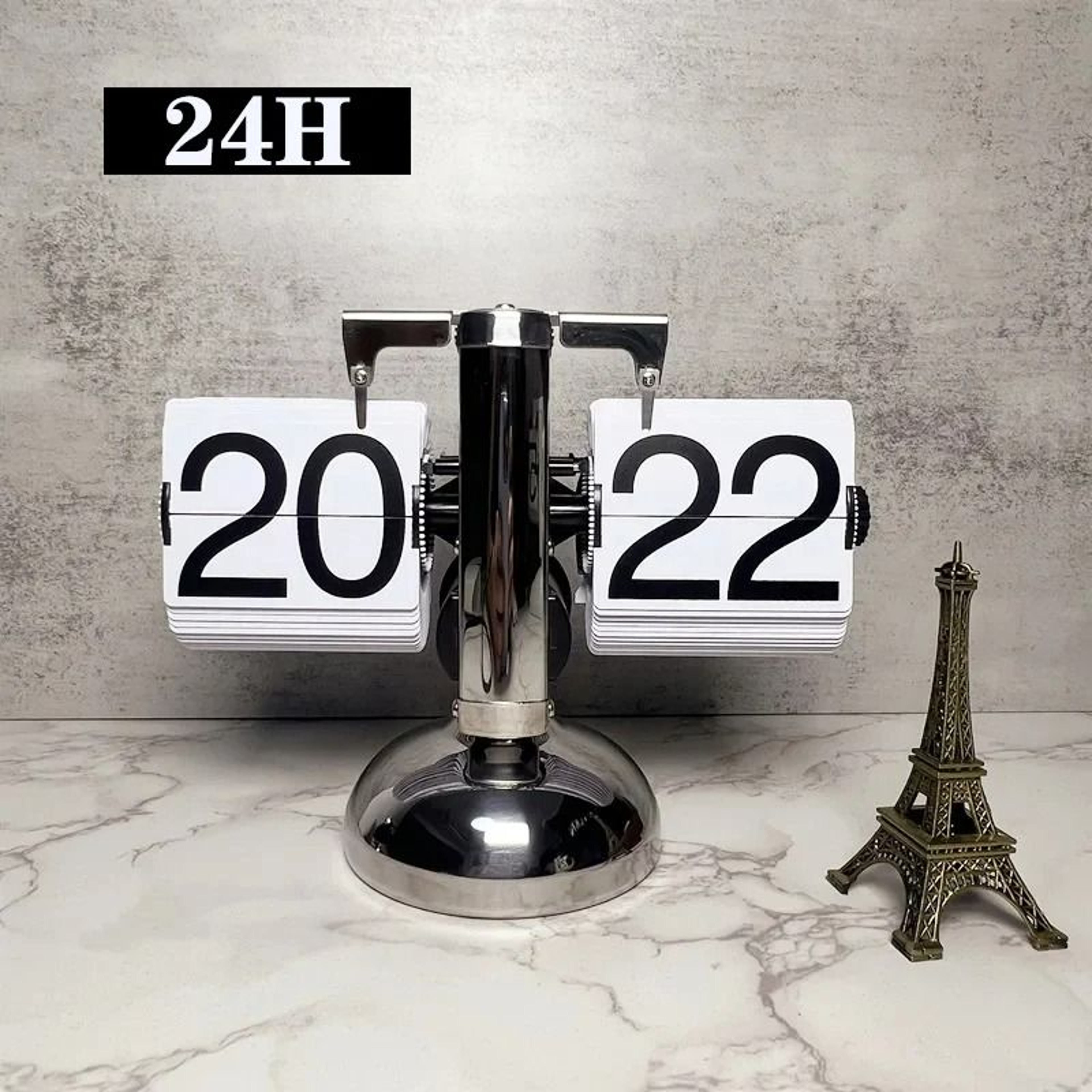 Vintage Automatic Flip Clock 12 24 Hour Retro Desk Clock 4