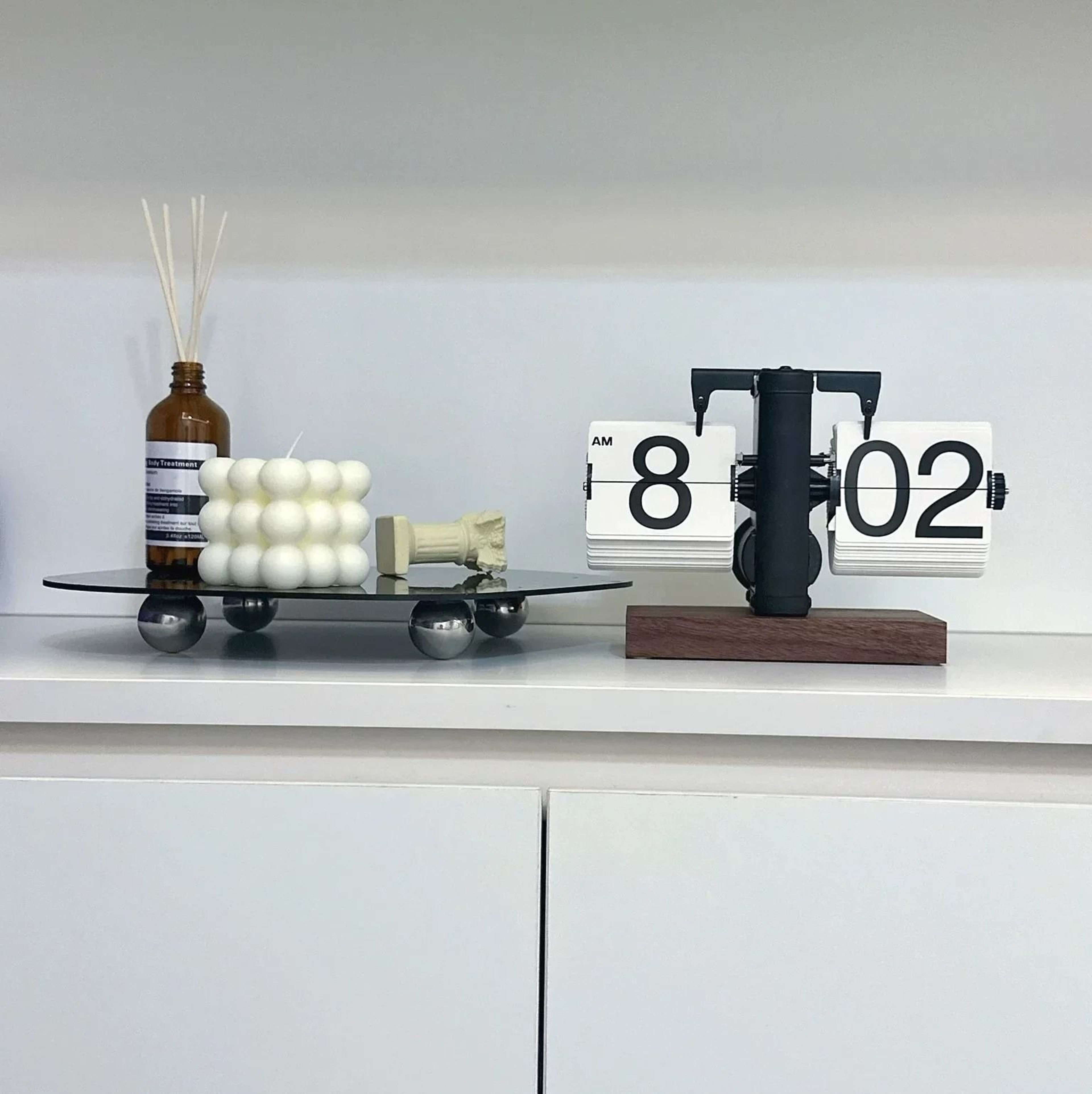 Retro Automatic Flip Desk Clock Large Display Battery Powered Table Clock 8