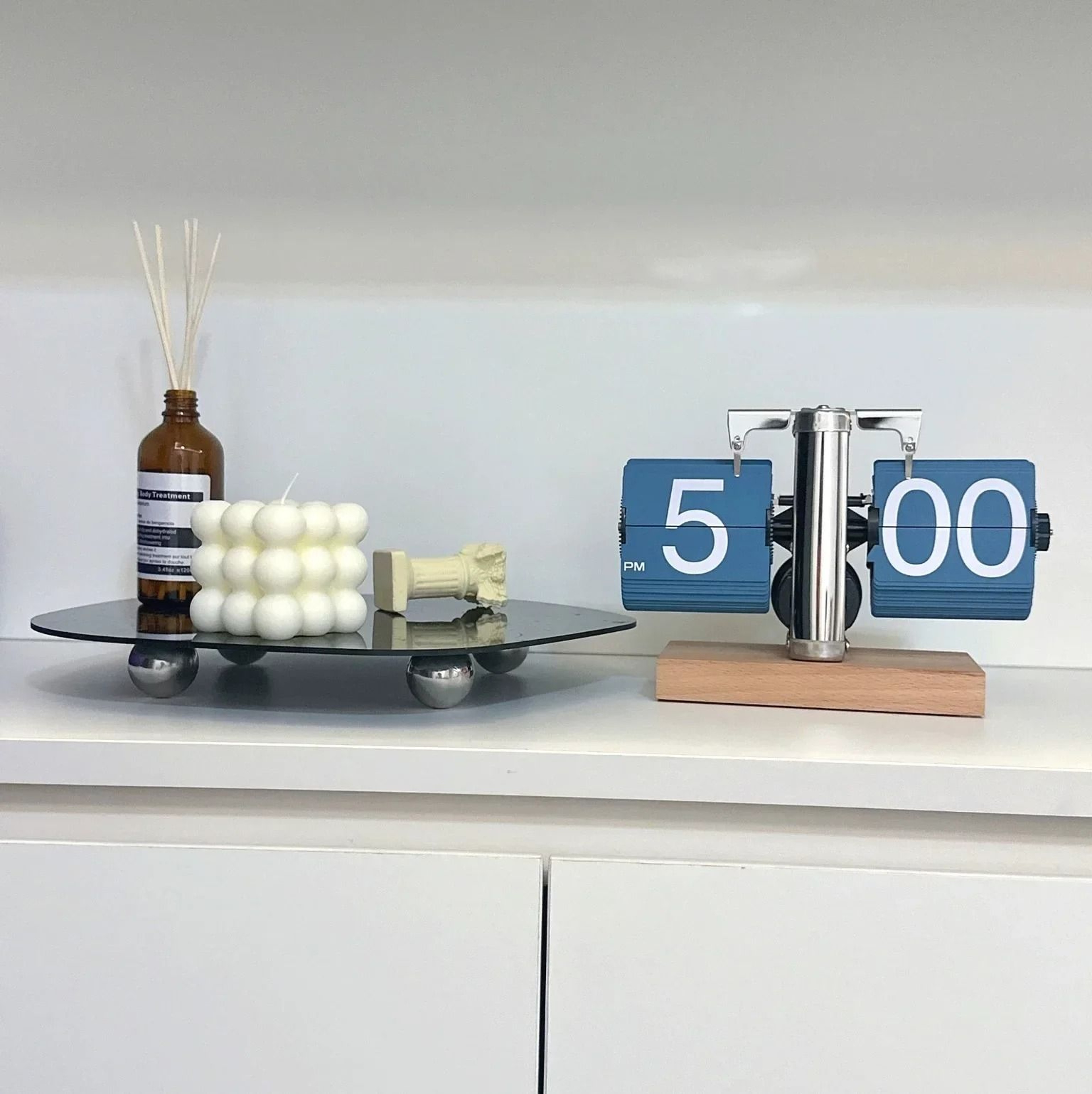 Retro Automatic Flip Desk Clock Large Display Battery Powered Table Clock 13